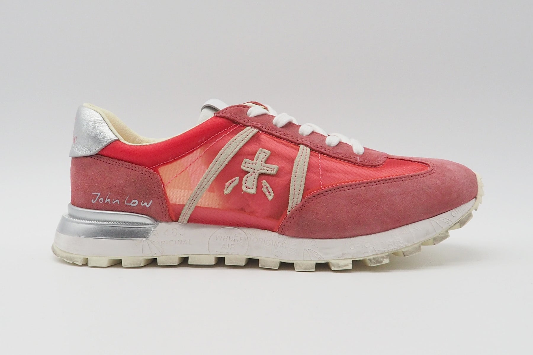 Cooler Damen Sneaker aus Veloursleder & Mesh in Rot - Johnlowd Damen Sneaker Premiata