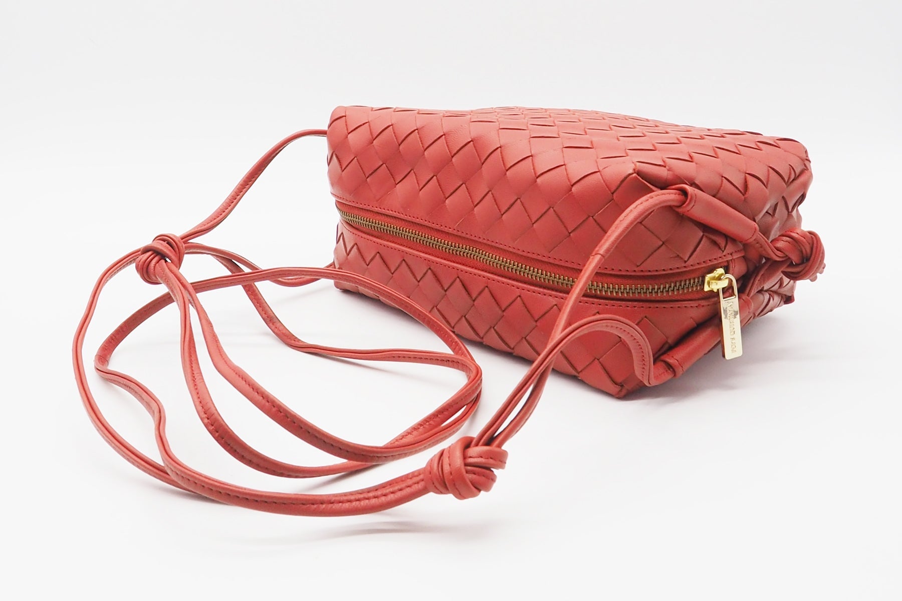 Crossbody Tasche aus geflochtenem Leder in Ziegel Taschen Crossbody & Schultertaschen Pons Quintana