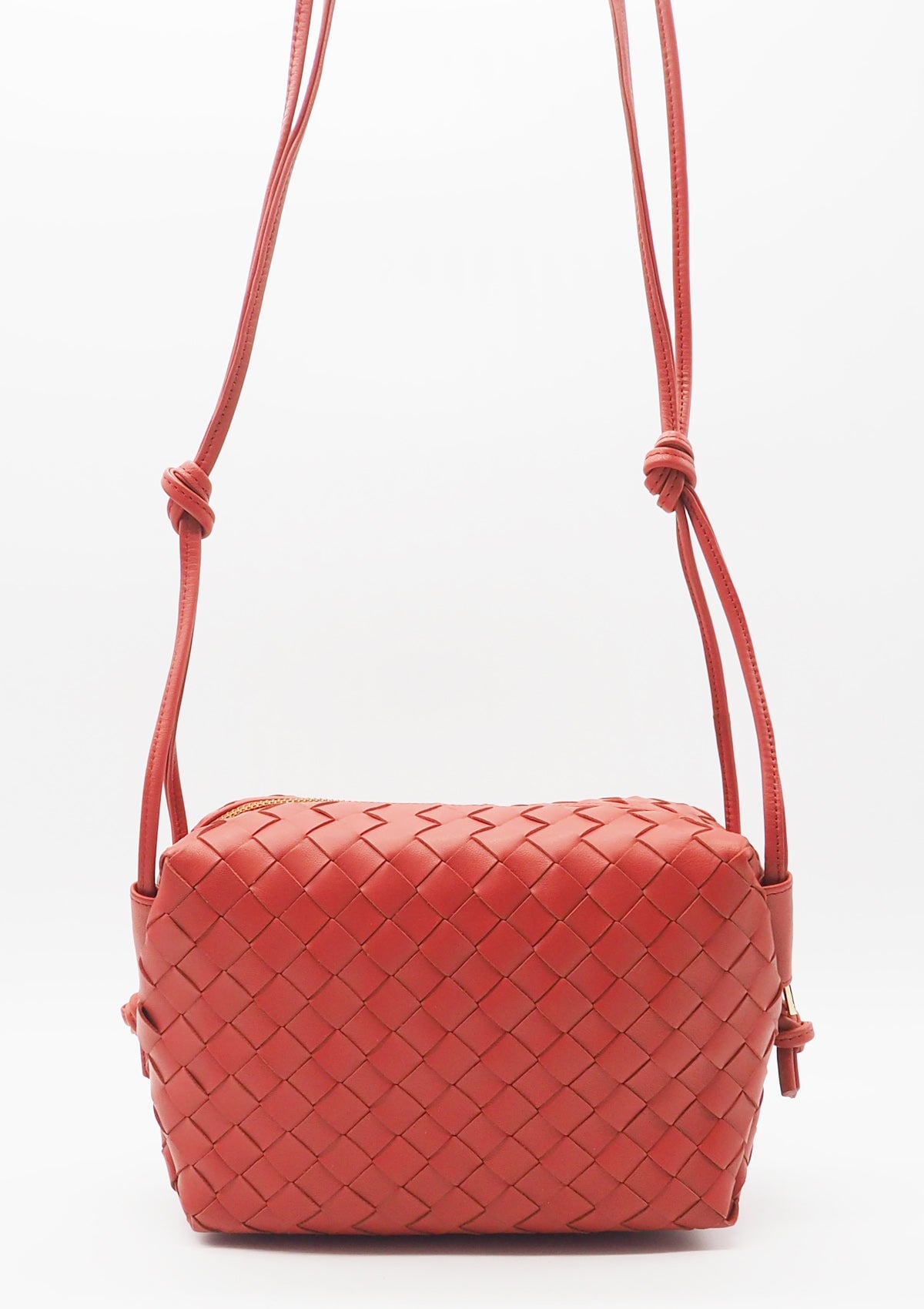 Crossbody Tasche aus geflochtenem Leder in Ziegel Taschen Crossbody & Schultertaschen Pons Quintana