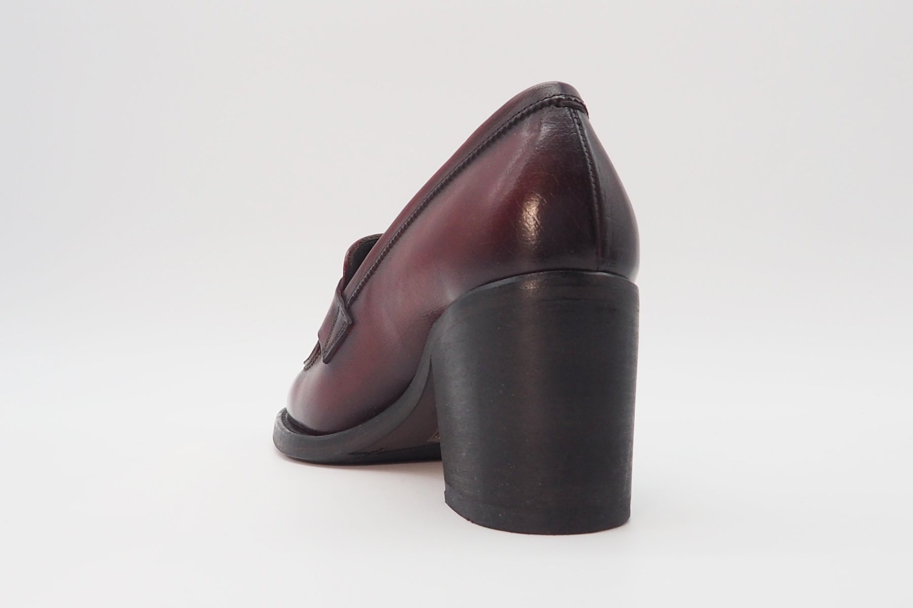 Damen Absatz-Loafer aus Glattleder in Bordeaux - Absatz 6cm Damen Loafers & Schnürer Pantanetti