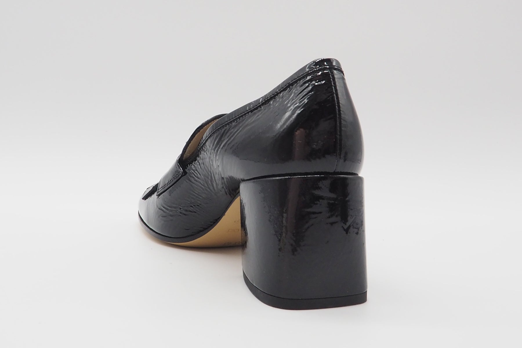 Damen Absatz-Loafer aus Lackleder in Schwarz mit Fransen - Absatz 6cm Damen Loafers & Schnürer Pomme D'or