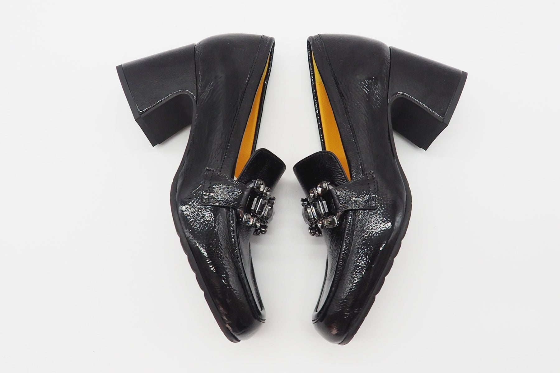 Damen Absatz-Loafer aus Lackleder in Schwarz mit Trense - Absatz 6cm Damen Loafers & Schnürer Mara Bini