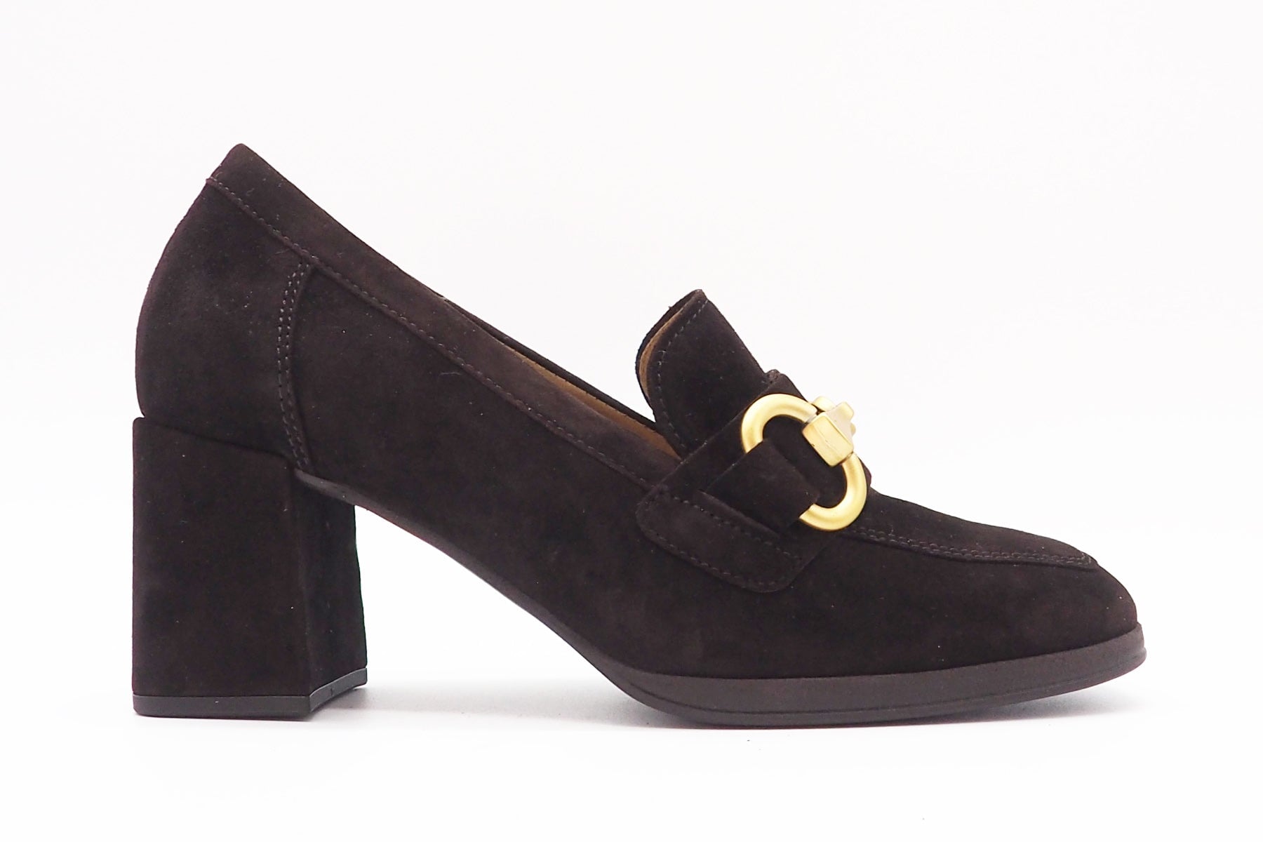 Damen Absatz-Loafer aus Veloursleder in Braun - Absatz 7cm Damen Loafers & Schnürer Gabor