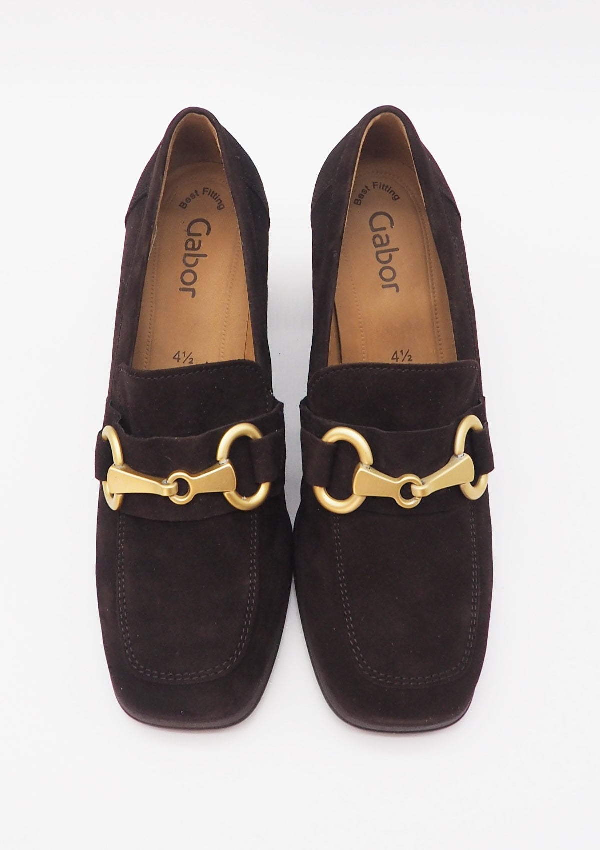 Damen Absatz-Loafer aus Veloursleder in Braun - Absatz 7cm Damen Loafers & Schnürer Gabor