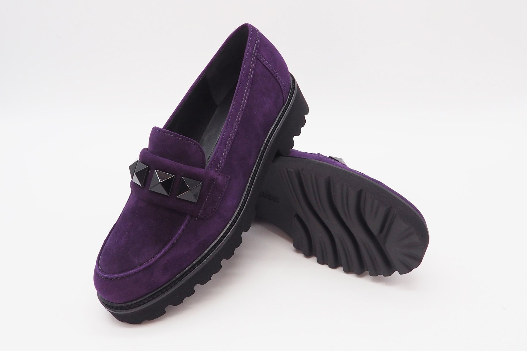 Damen Absatz-Loafer aus Veloursleder in Lila - Absatz 3cm Damen Loafers & Schnürer Gabor