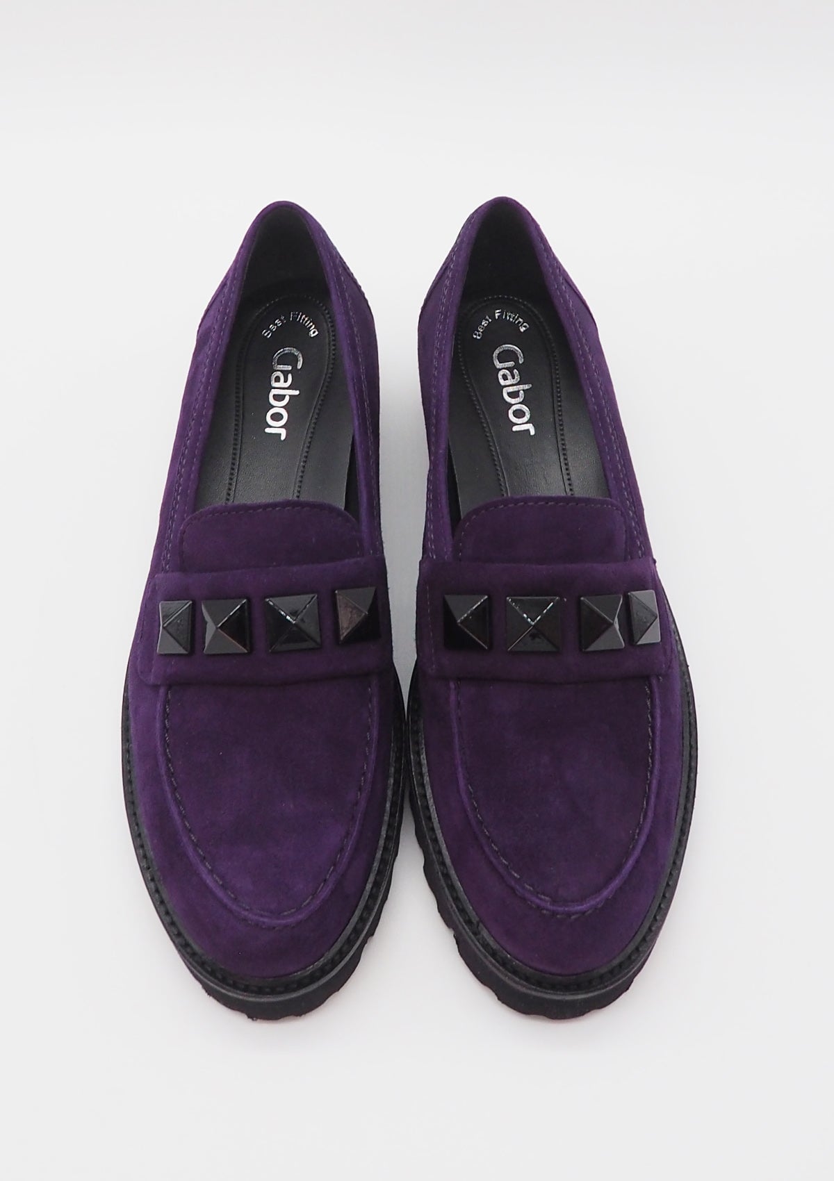 Damen Absatz-Loafer aus Veloursleder in Lila - Absatz 3cm Damen Loafers & Schnürer Gabor