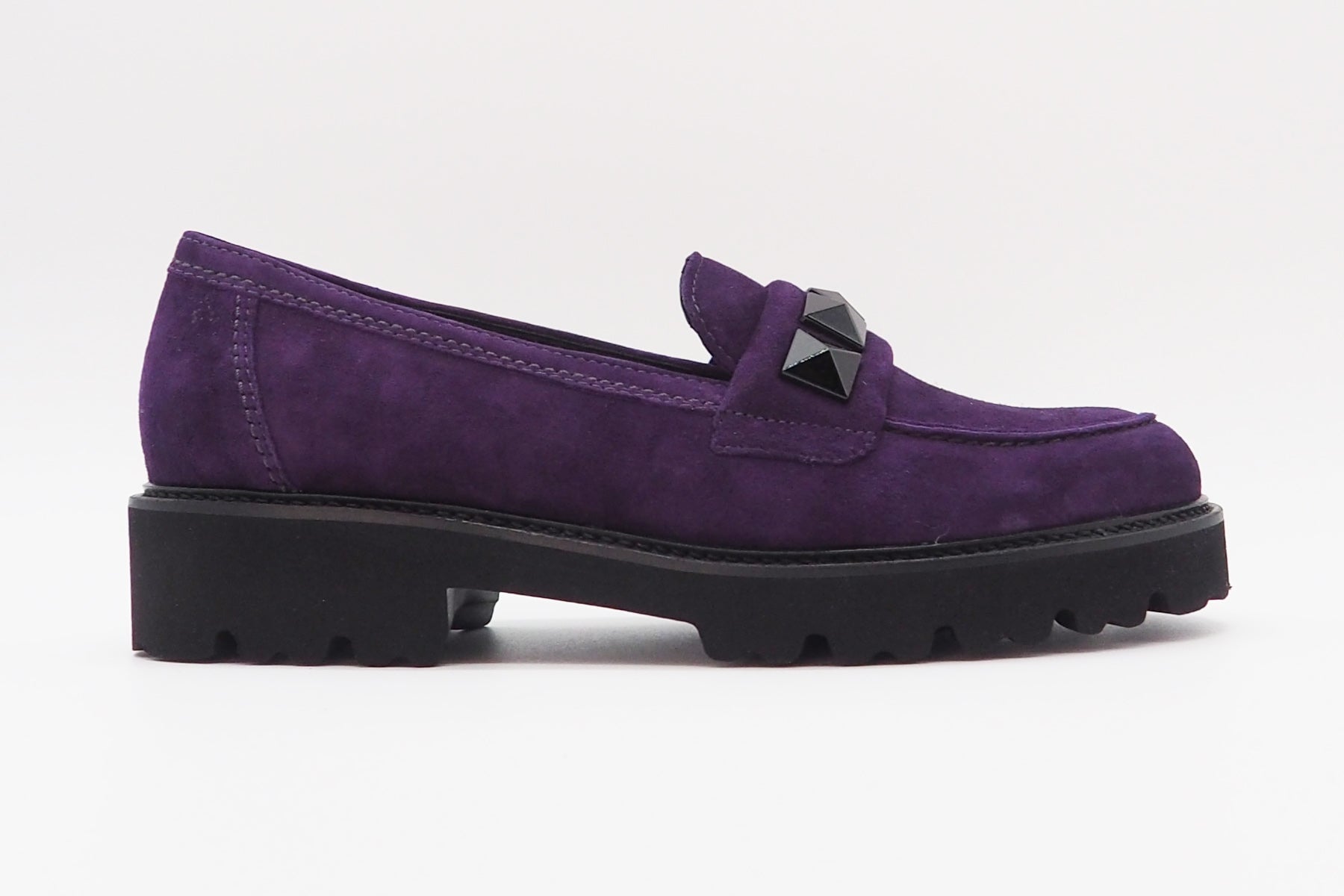 Damen Absatz-Loafer aus Veloursleder in Lila - Absatz 3cm Damen Loafers & Schnürer Gabor