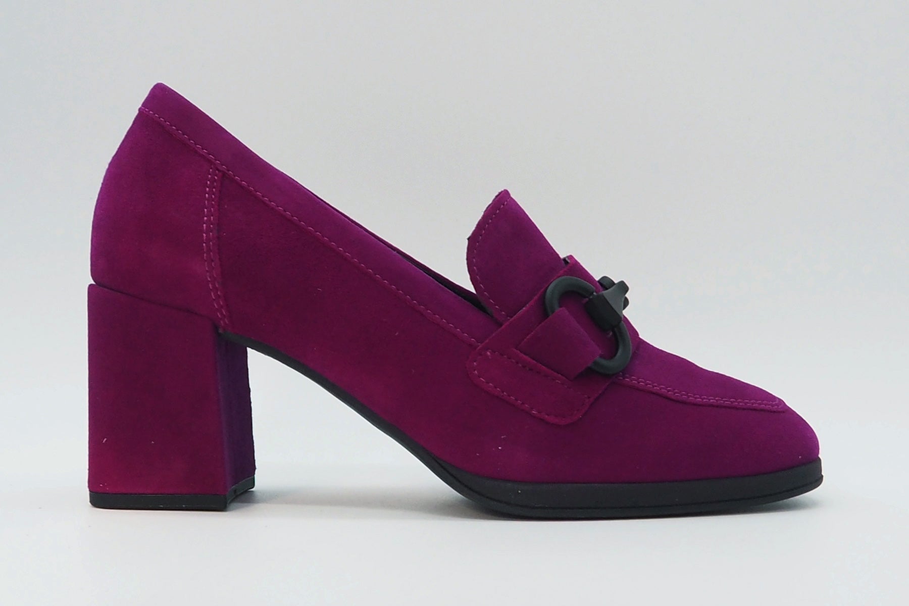 Damen Absatz-Loafer aus Veloursleder in Purple mit Spange - Absatz 6cm Damen Loafers & Schnürer Gabor