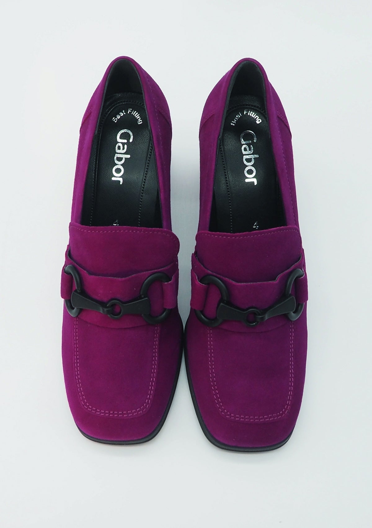 Damen Absatz-Loafer aus Veloursleder in Purple mit Spange - Absatz 6cm Damen Loafers & Schnürer Gabor