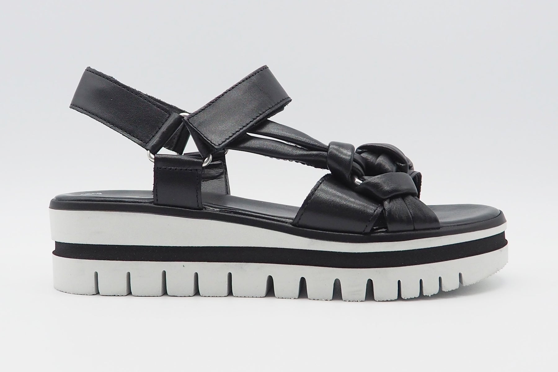 Damen Absatz-Sandale aus Glattleder in Schwarz - Absatz 5cm Damen Sandalen Gabor