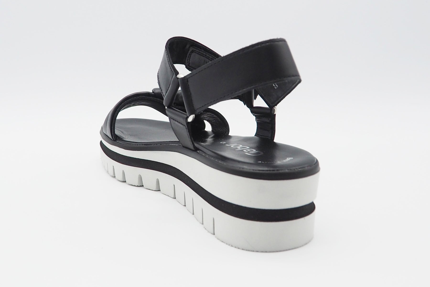 Damen Absatz-Sandale aus Glattleder in Schwarz - Absatz 5cm Damen Sandalen Gabor