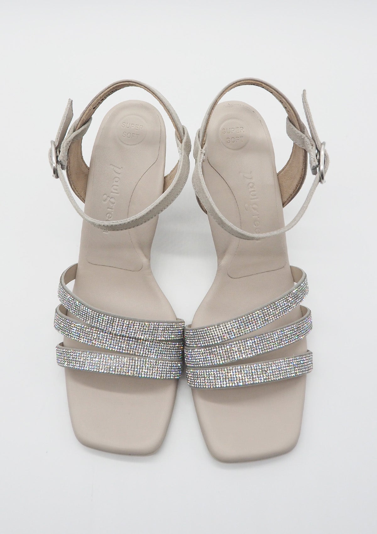 Damen Absatz-Sandale aus Veloursleder in Stone - Absatz 9cm Damen Sandalen Paul Green