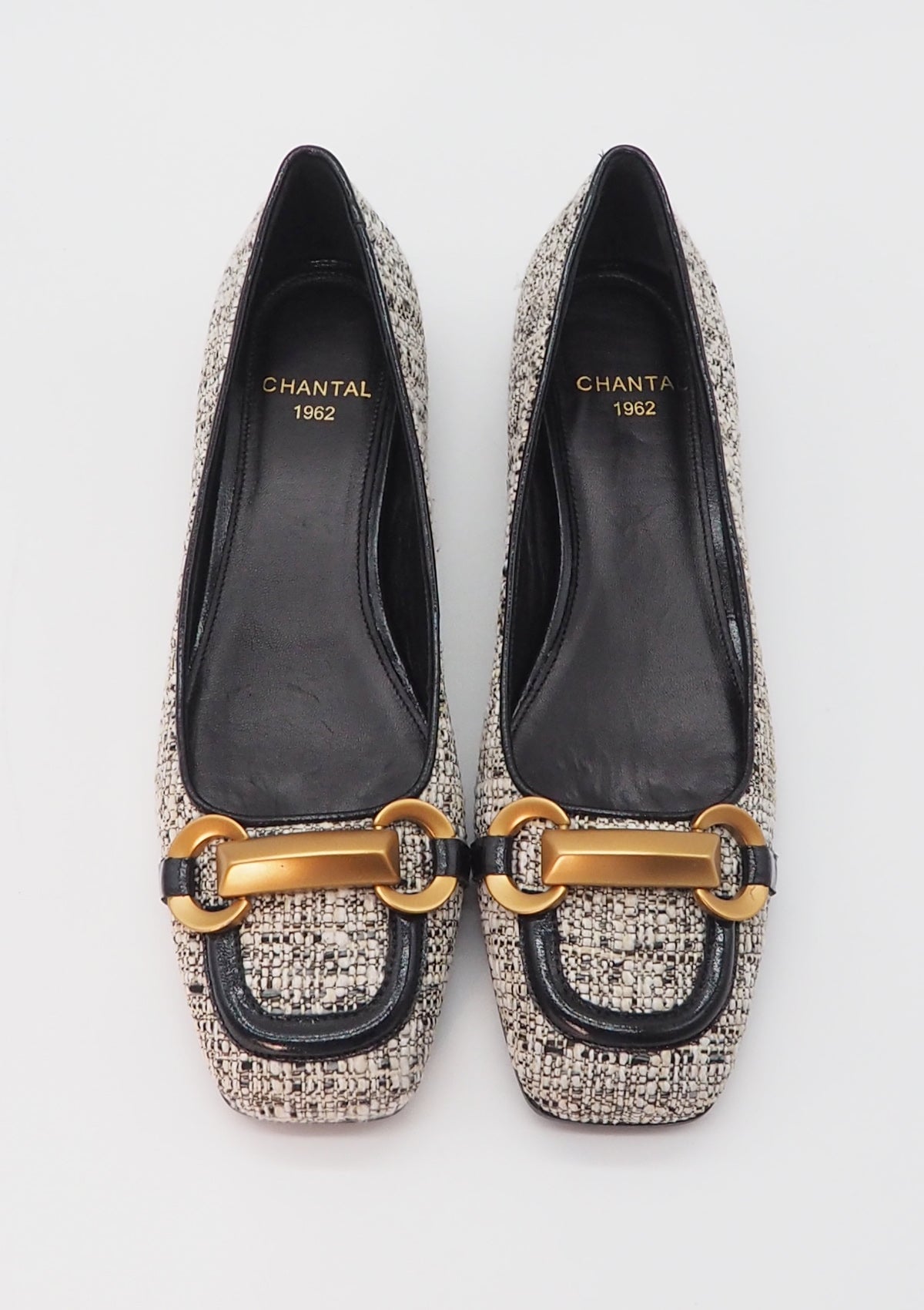 Damen Ballerina aus Buklet in Schwarz & Weiß - Absatz 2cm Damen Ballerinas Chantal