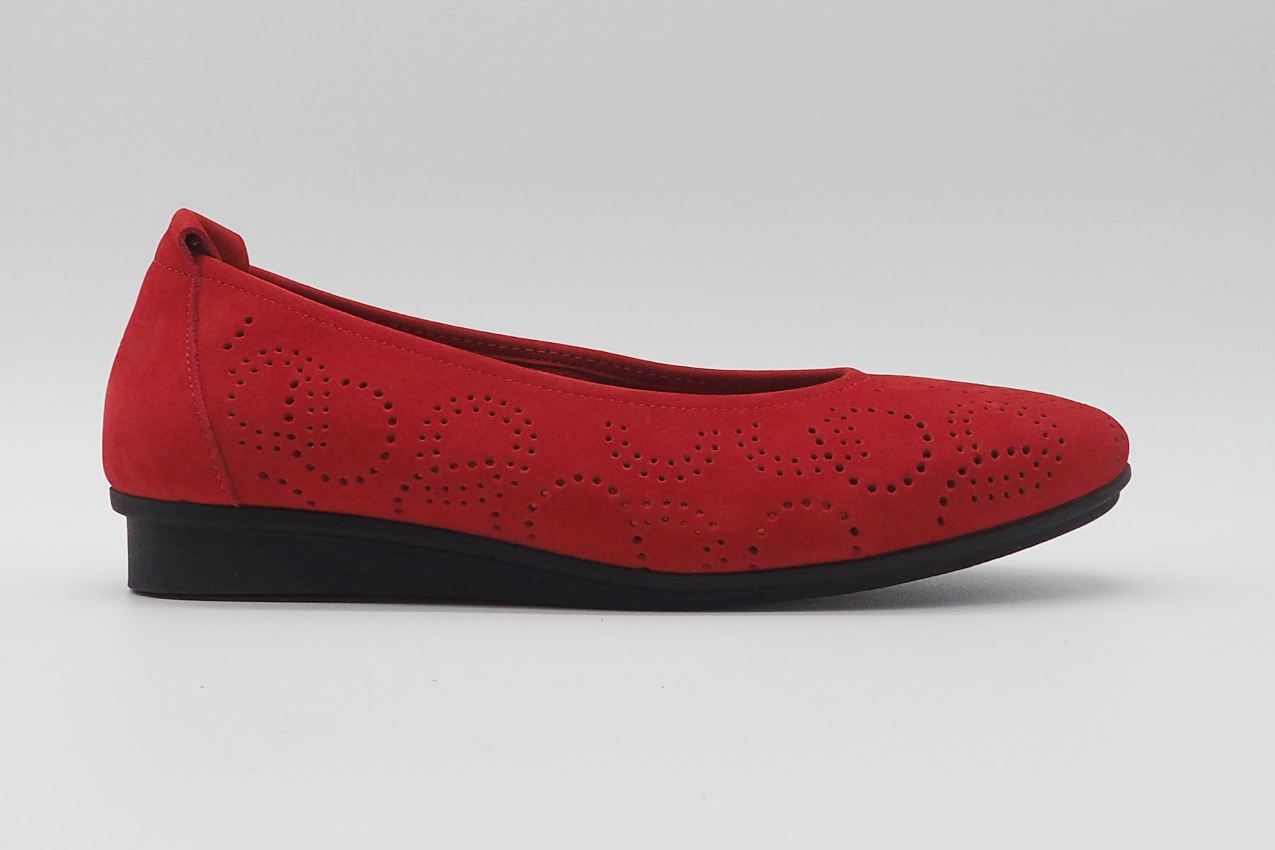Damen Ballerina aus Nubukleder in Rot Damen Ballerinas Arche