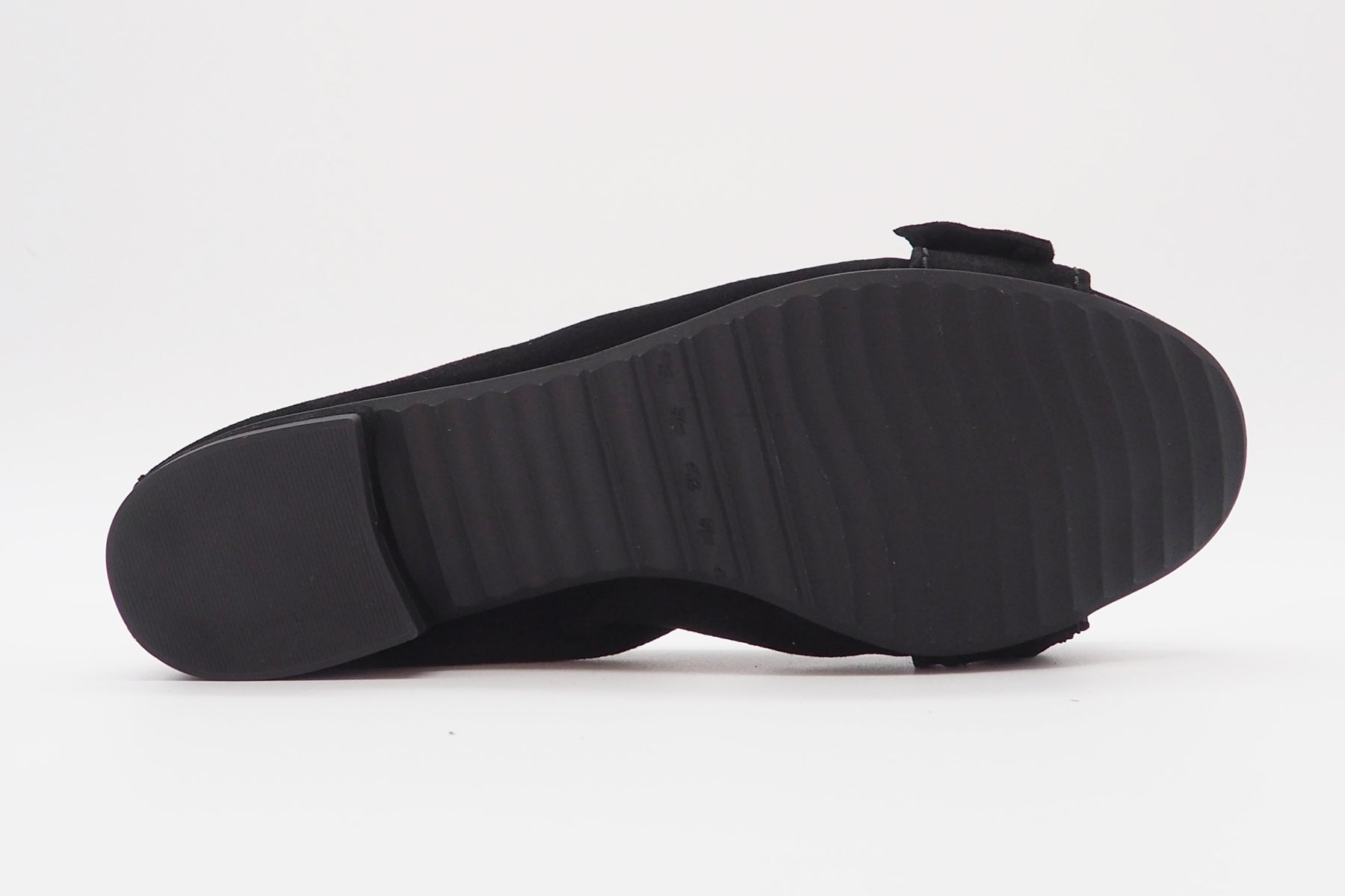 Damen Ballerina aus Veloursleder in Schwarz mit Schmucksteinbesatz - Absatz 1cm Damen Ballerinas Kennel & Schmenger