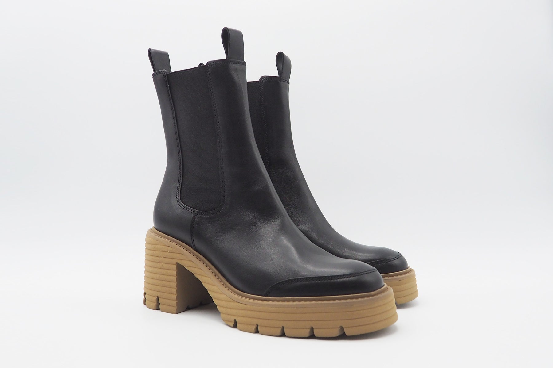 Damen Chelsea-Boot aus Glattleder in Schwarz - Absatz 7cm Damen Boots & Booties Kennel & Schmenger