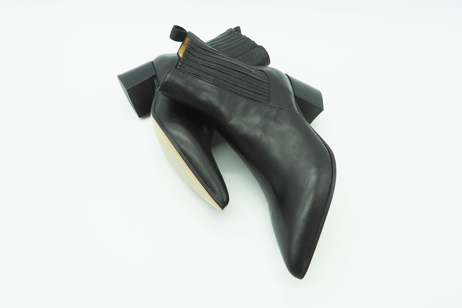 Damen Chelsea-Stiefelette aus Handschuhleder in Schwarz - Absatz 5cm Damen Stiefeletten Pomme D'or