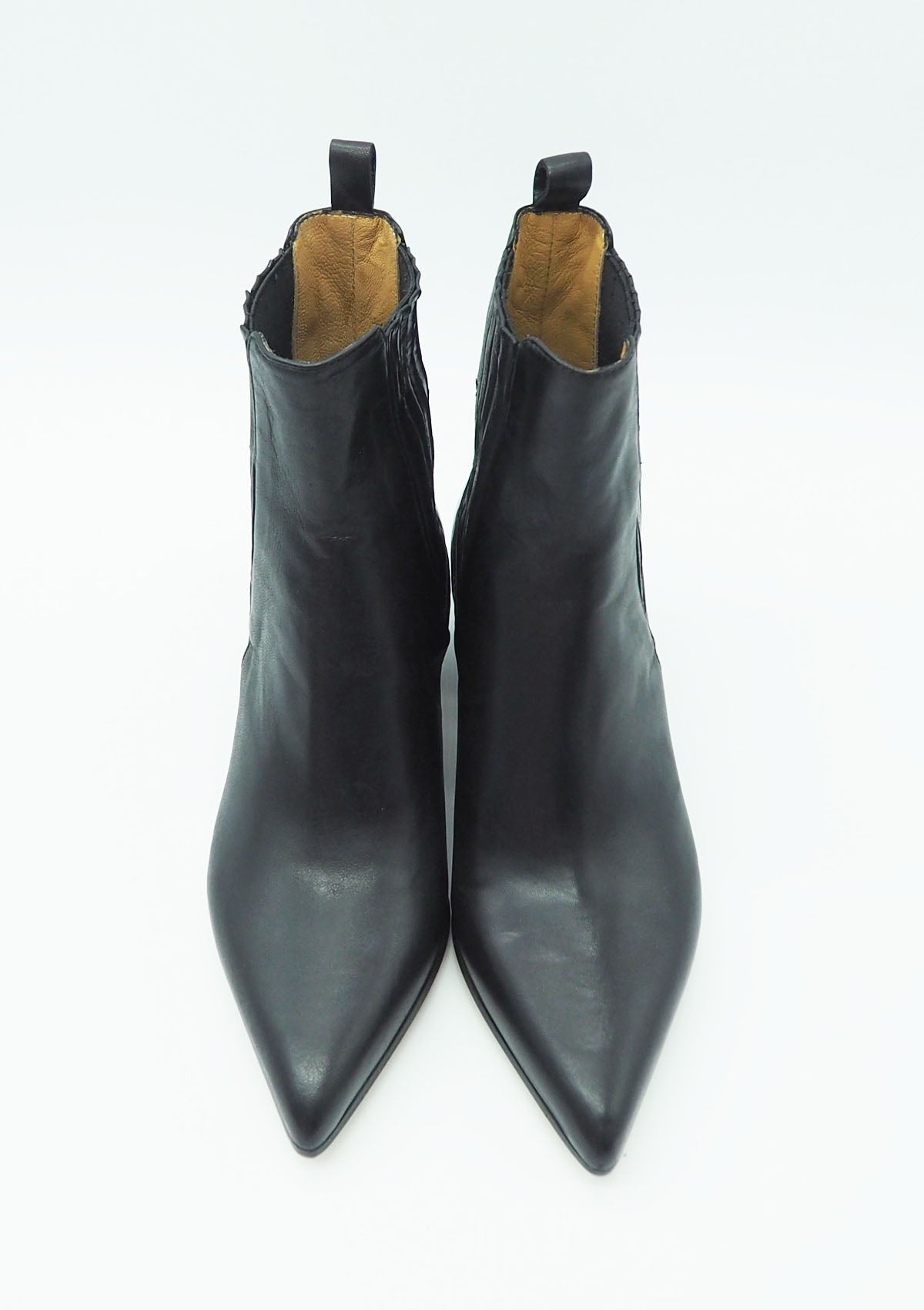 Damen Chelsea-Stiefelette aus Handschuhleder in Schwarz - Absatz 5cm Damen Stiefeletten Pomme D'or