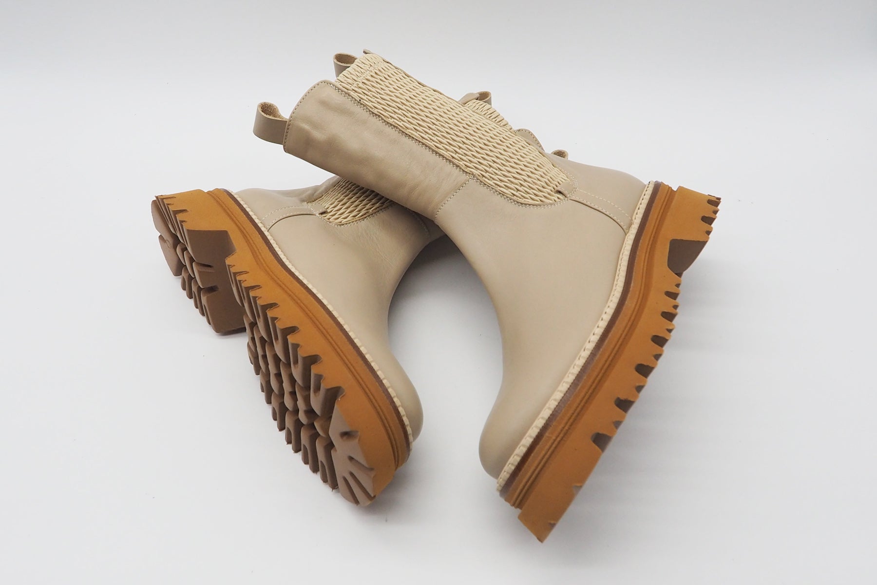 Damen Chelsea-Stiefelette aus Leder in Latte-Macchiato - Absatz 5cm Damen Stiefeletten Maripé