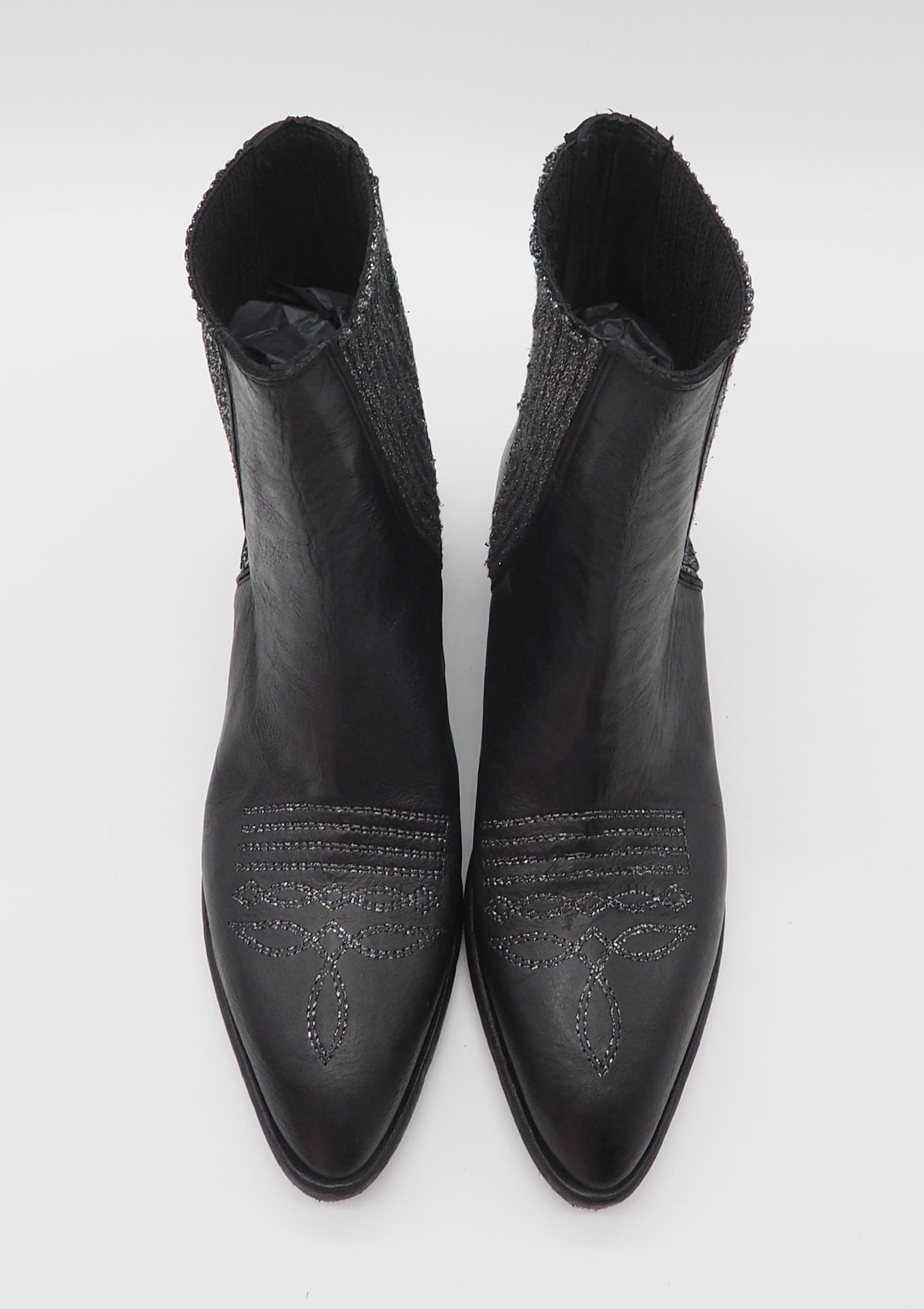 Damen Chelsea-Stiefelette mit Absatz aus Leder in Schwarz - Absatz 5cm Damen Stiefeletten Fauzian Jeunesse