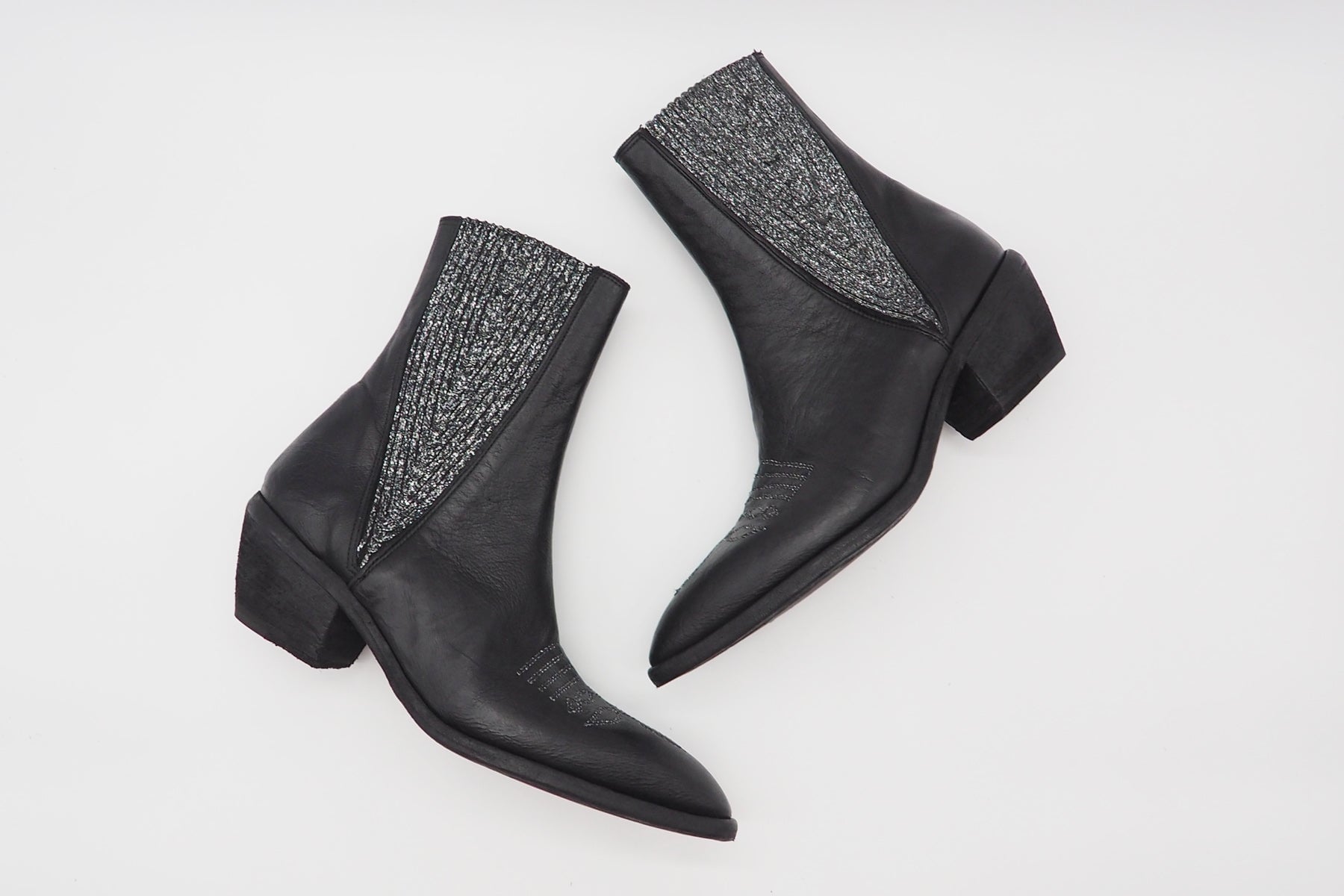 Damen Chelsea-Stiefelette mit Absatz aus Leder in Schwarz - Absatz 5cm Damen Stiefeletten Fauzian Jeunesse