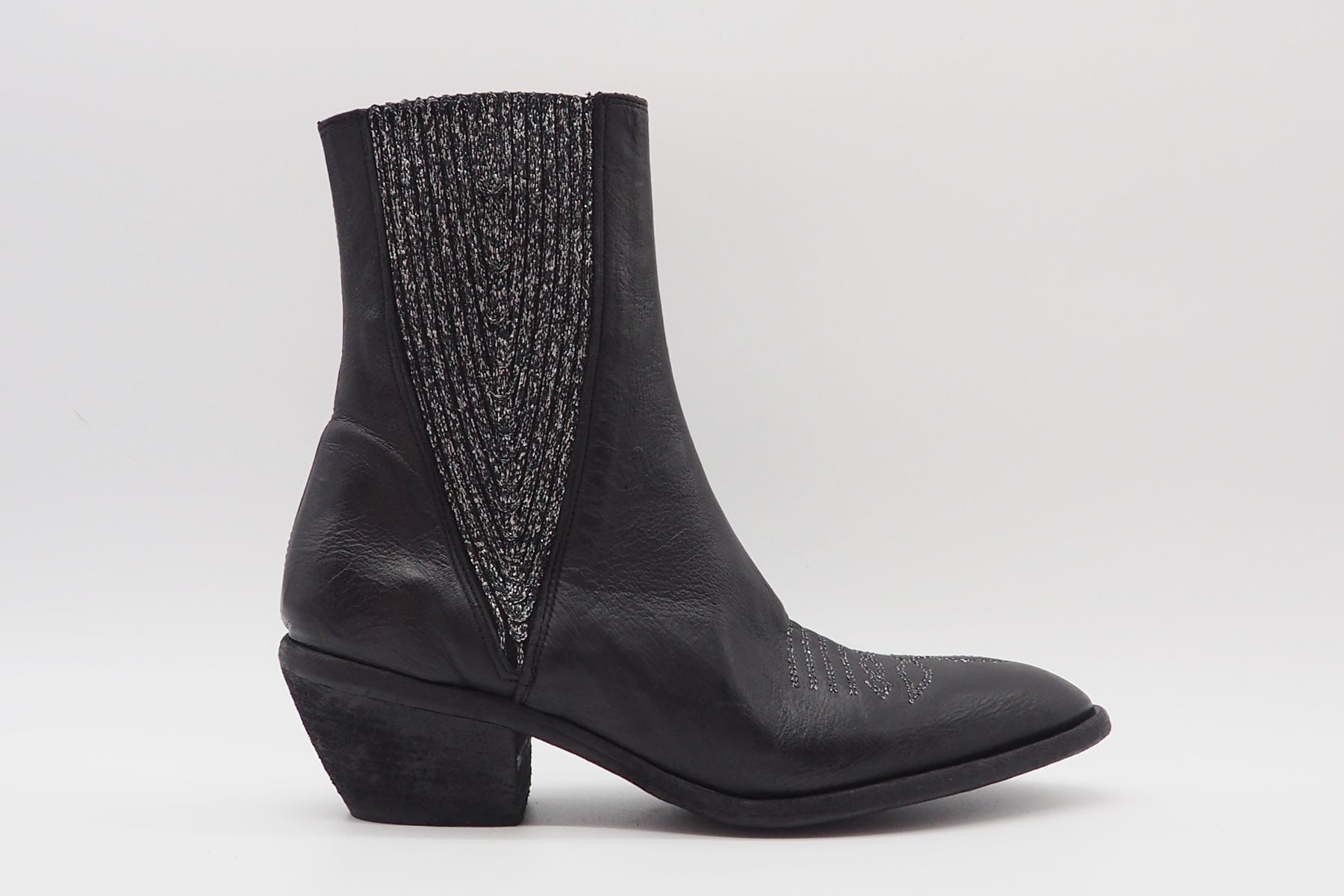 Damen Chelsea-Stiefelette mit Absatz aus Leder in Schwarz - Absatz 5cm Damen Stiefeletten Fauzian Jeunesse