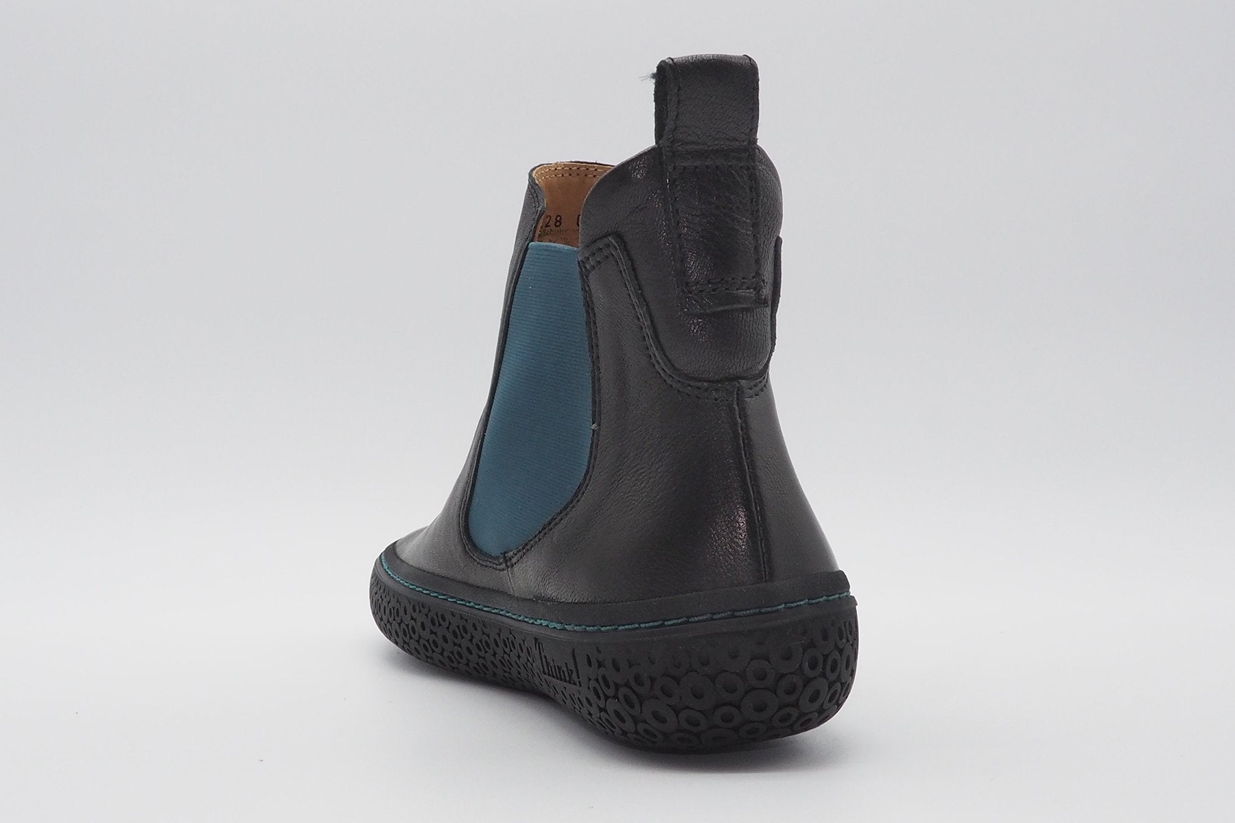 Damen Chelsea Stiefeletten in Schwarz mit blauem Gummizug Damen Stiefeletten Think