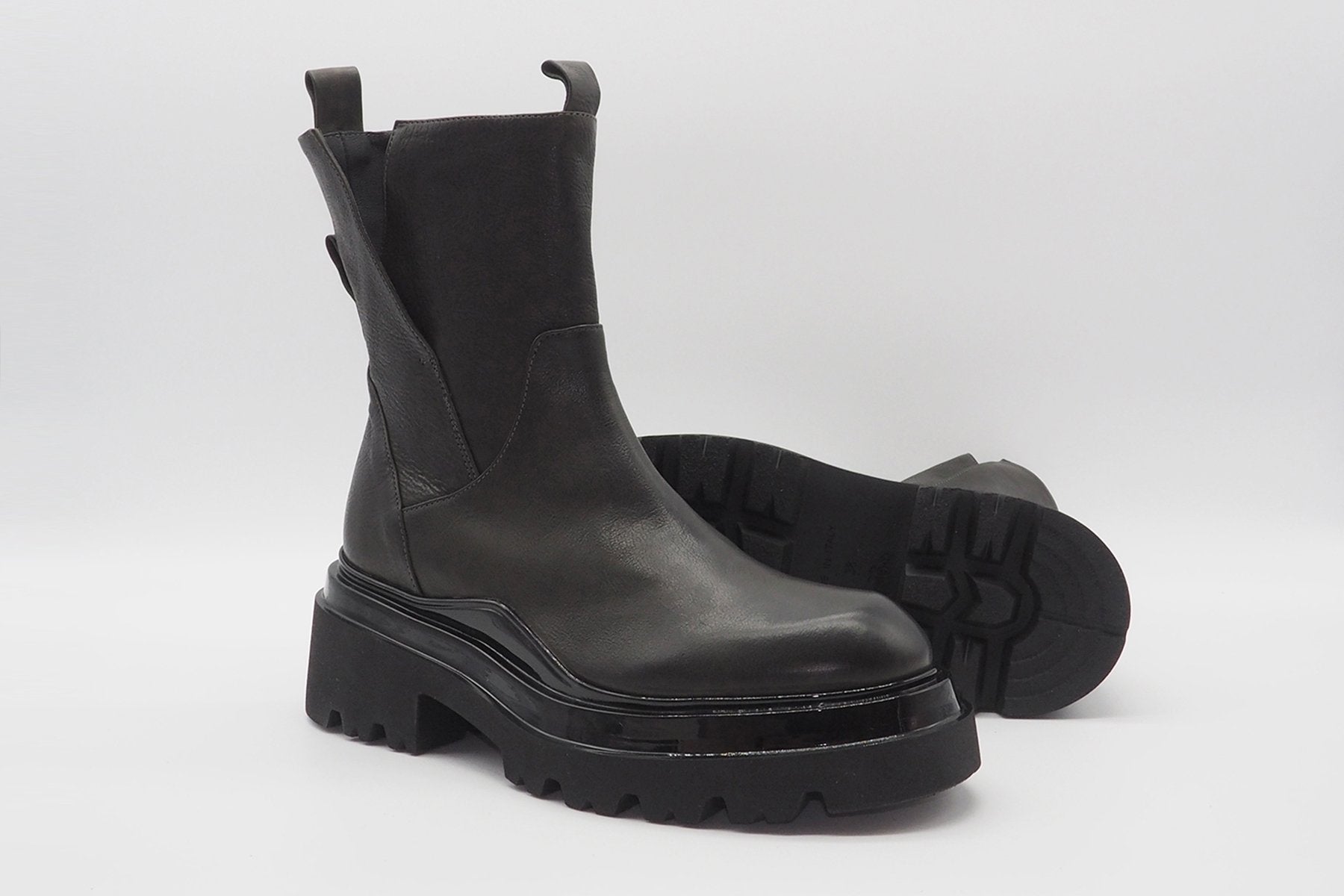 Damen Combatboots mit voluminöser Sohle in Dunkelgrün Damen Boots Fruit
