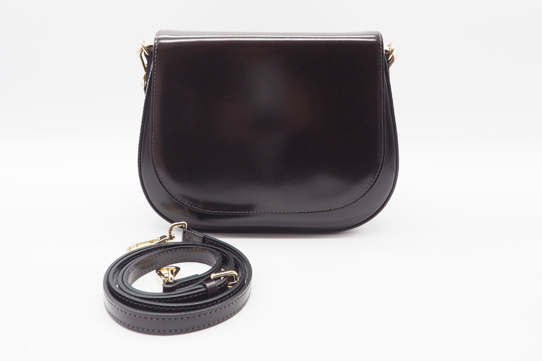 Damen Crossbody- & Schultertasche aus Glattleder in Dunkelbraun Taschen Crossnbody & Schultertaschen Nina Hill