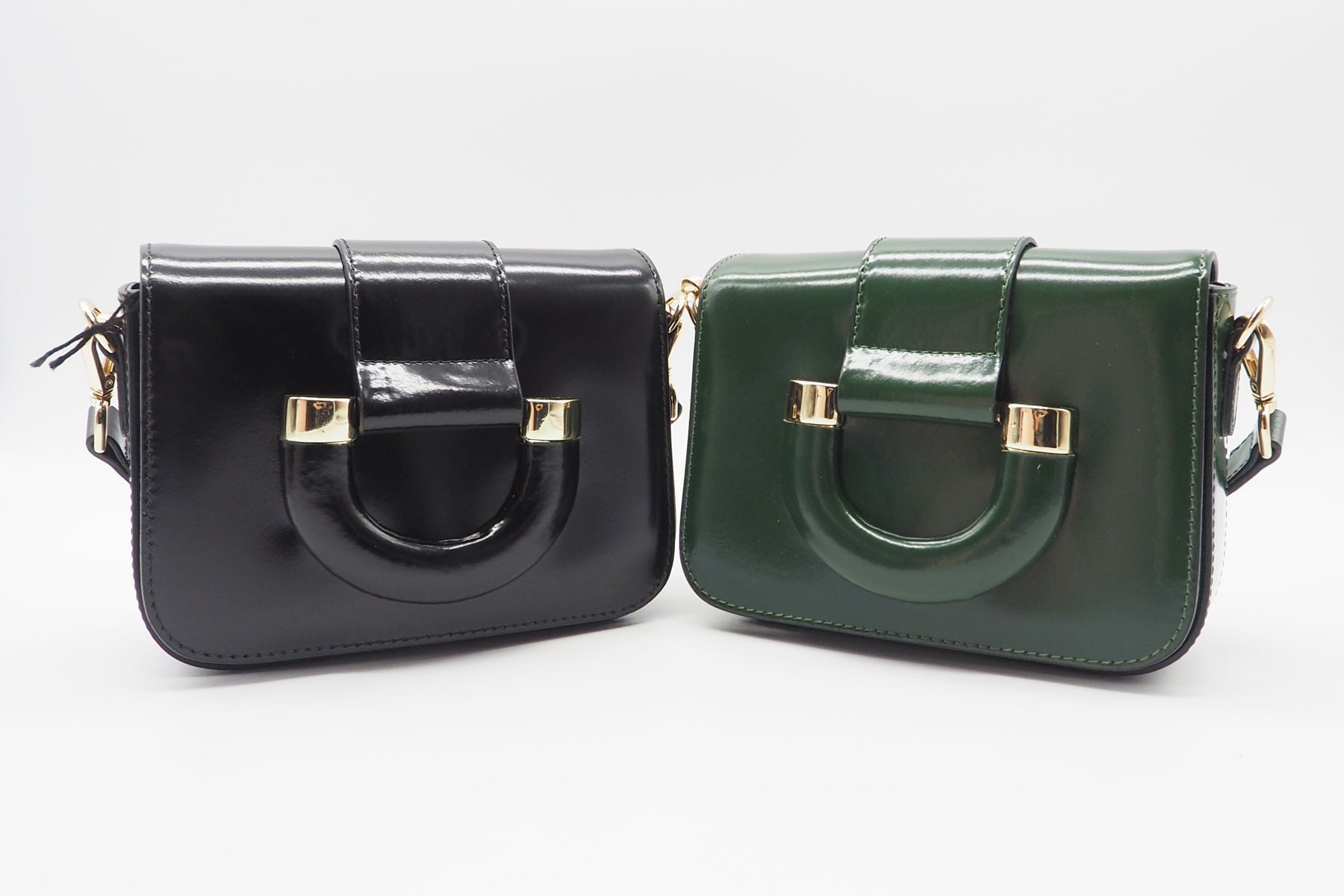 Damen Crossbody- & Schultertasche aus Glattleder in Dunkelgrün Taschen Crossnbody & Schultertaschen Nina Hill