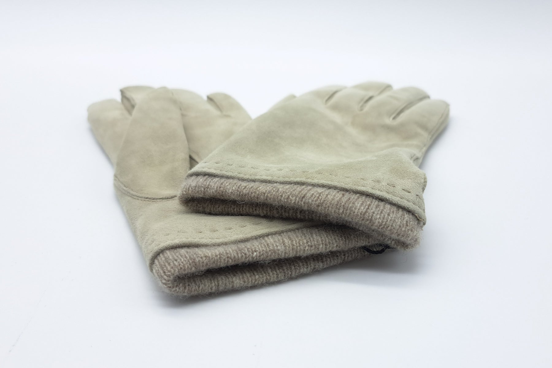 Damen Handschuhe aus Veloursleder in Sand - Innenfutter Kaschmir Damen Handschuhe Caridei