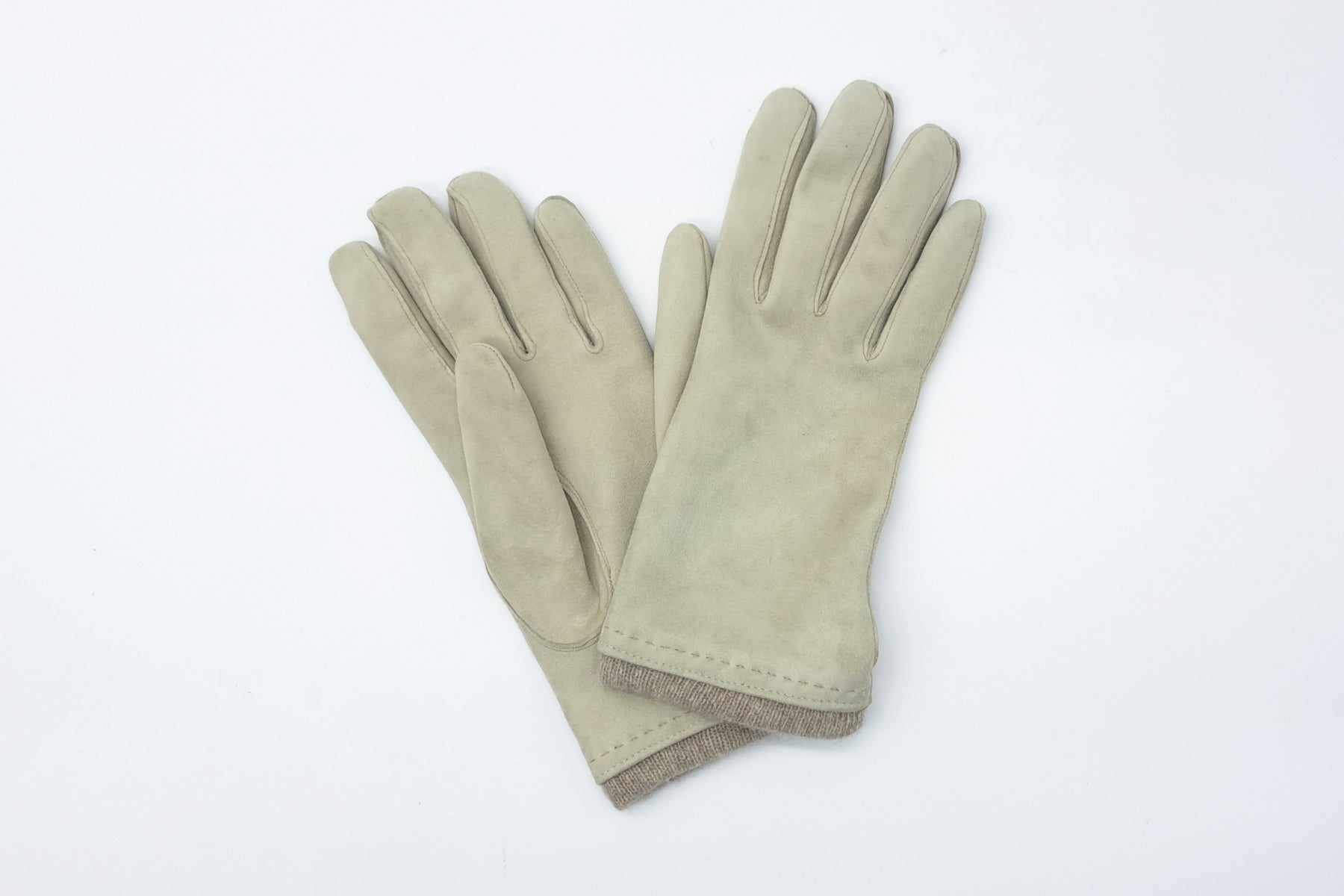 Damen Handschuhe aus Veloursleder in Sand - Innenfutter Kaschmir Damen Handschuhe Caridei