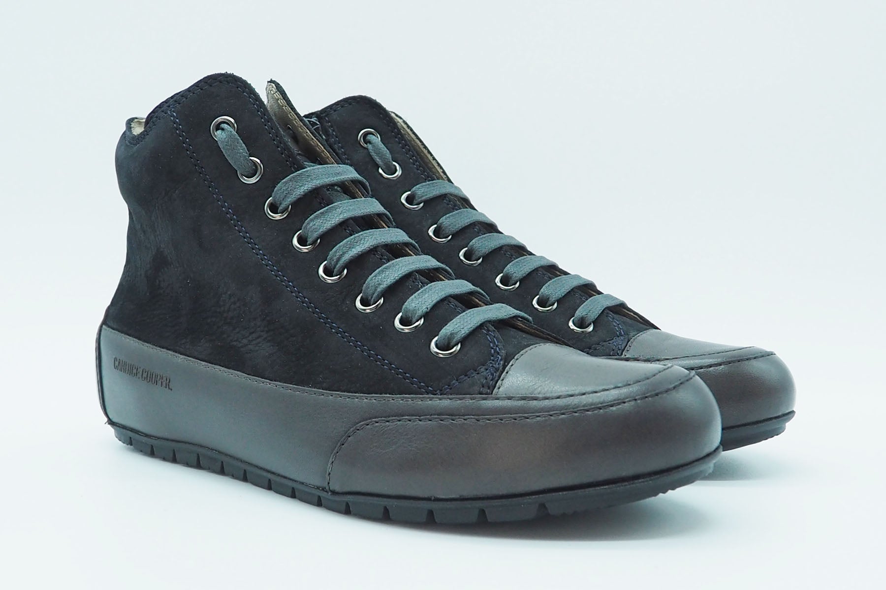 Damen Hightop Sneaker aus Nubukleder in Dunkelblau