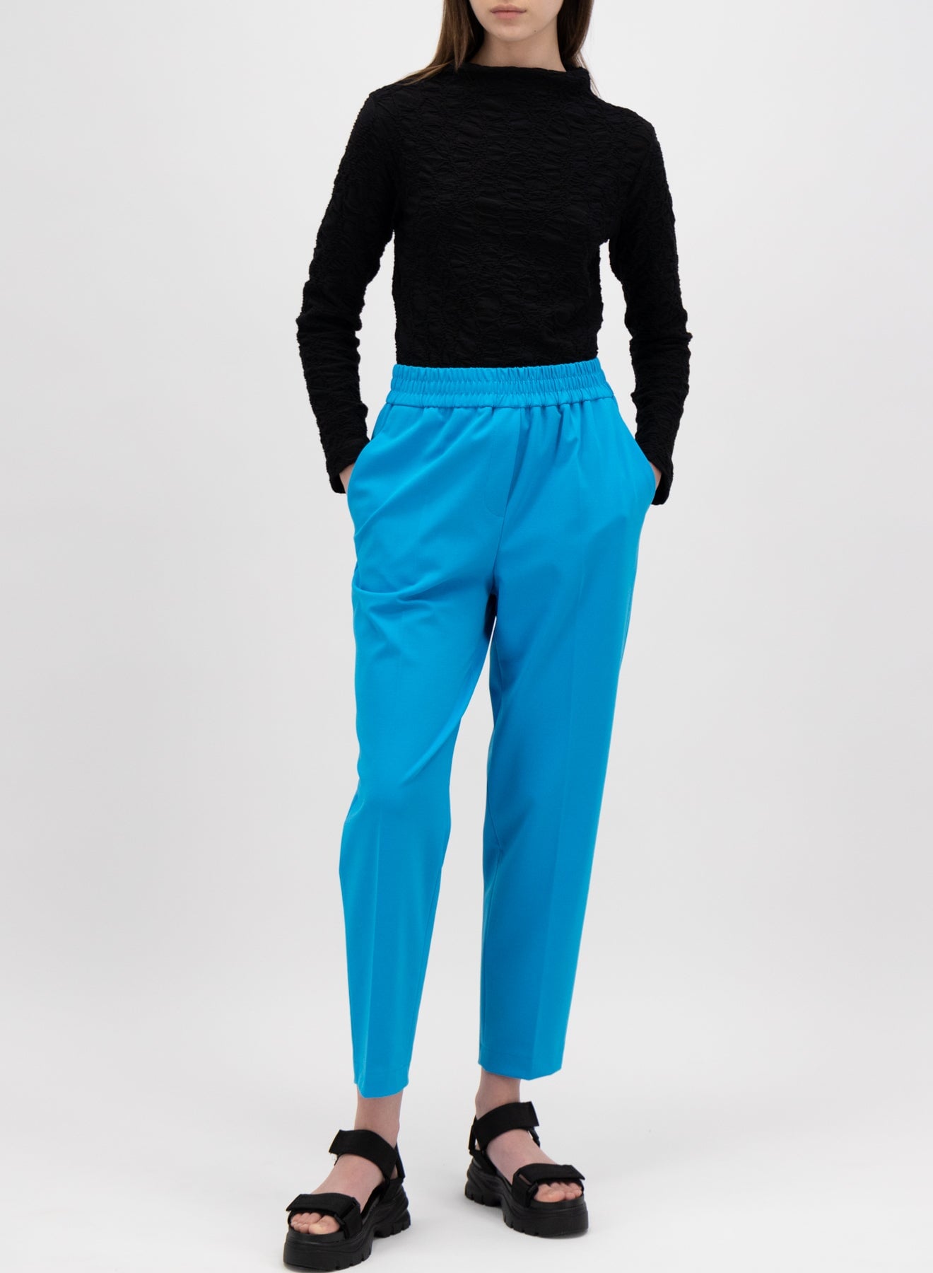 Damen Hose aus Techno-Viskose in Türkisblau Damen Hose Harris Wharf London