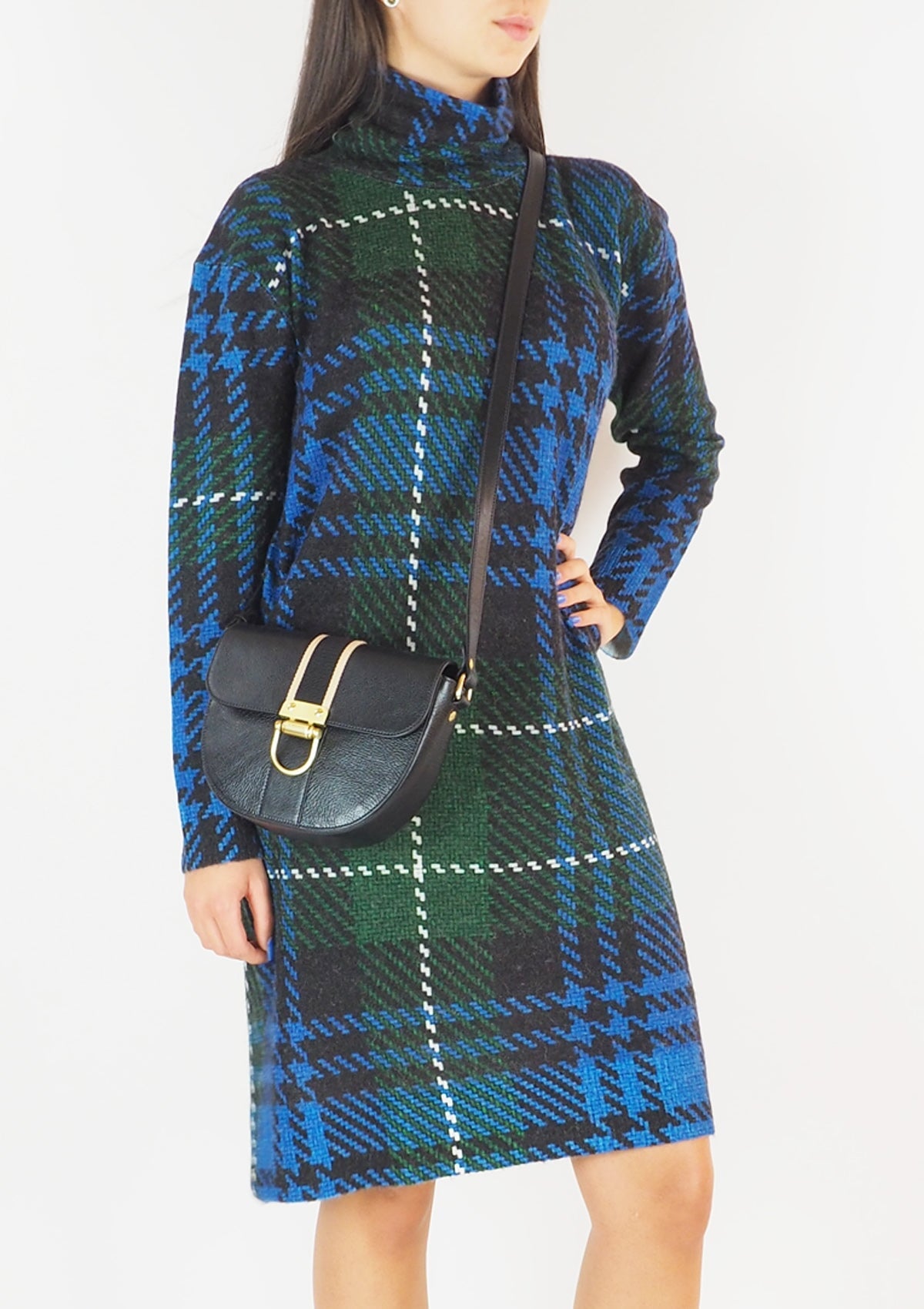 Damen Kleid aus feiner Merino Wolle in Grün & Blau Damen Kleid in bed with you