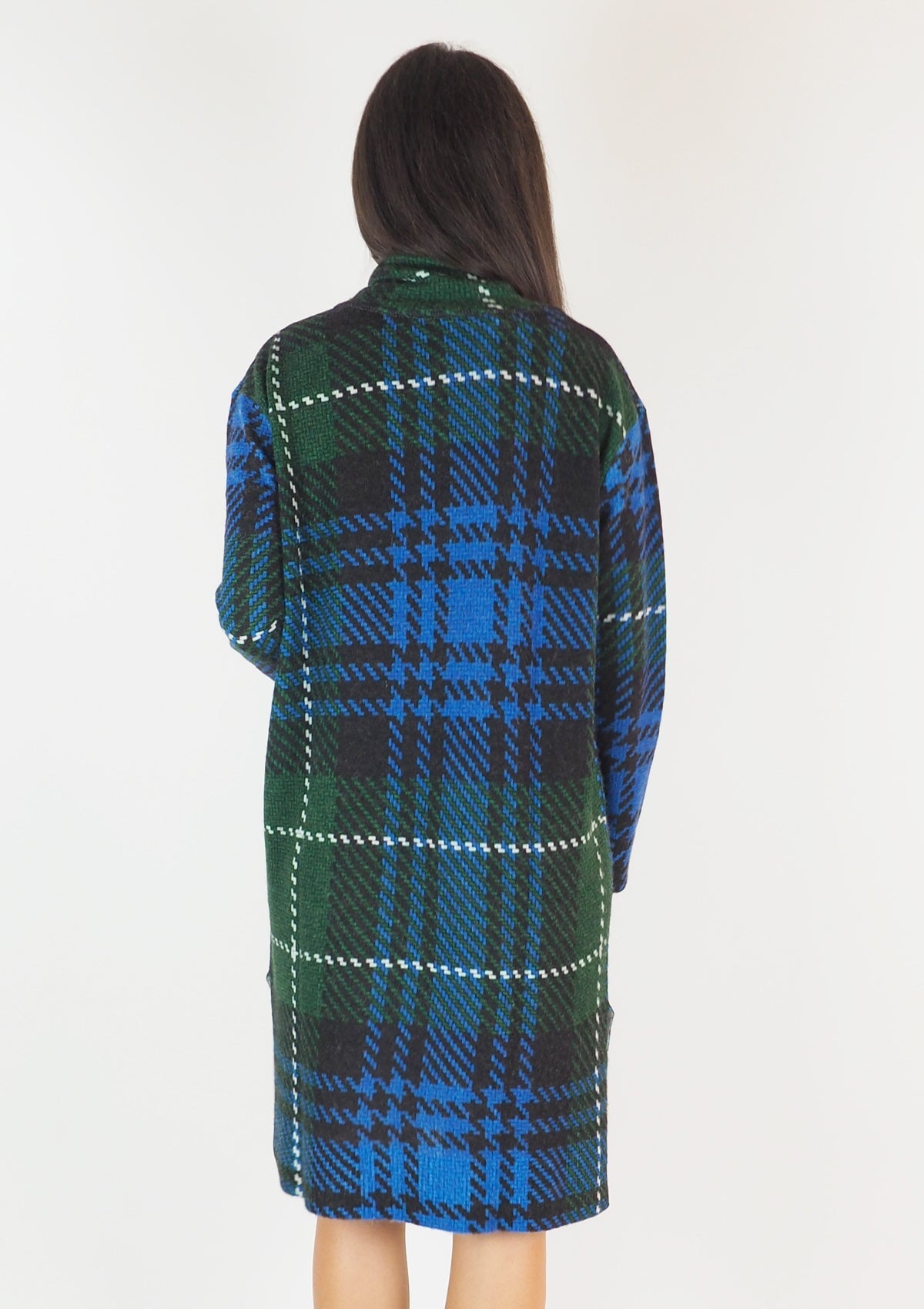 Damen Kleid aus feiner Merino Wolle in Grün & Blau Damen Kleid in bed with you