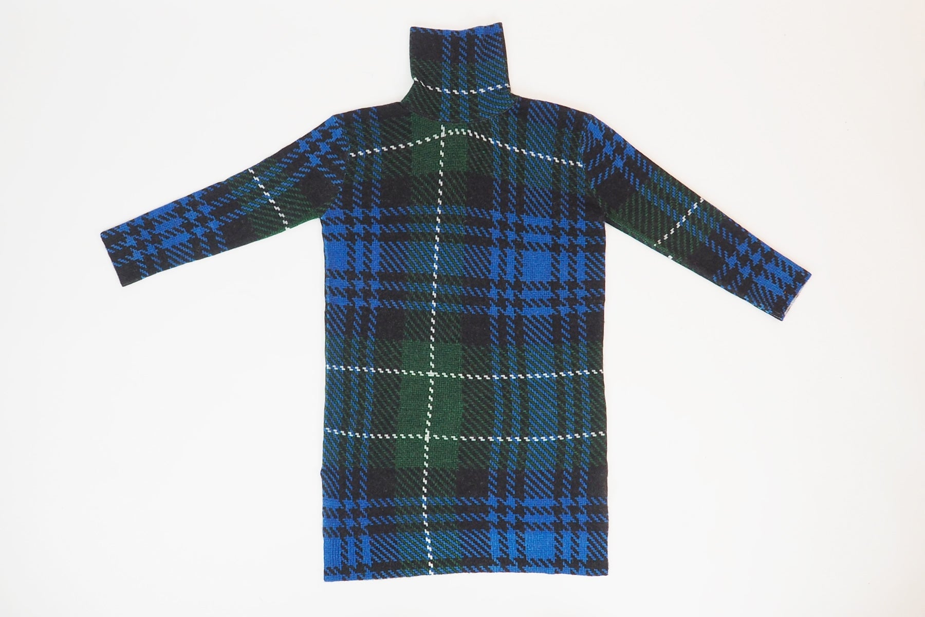 Damen Kleid aus feiner Merino Wolle in Grün & Blau Damen Kleid in bed with you