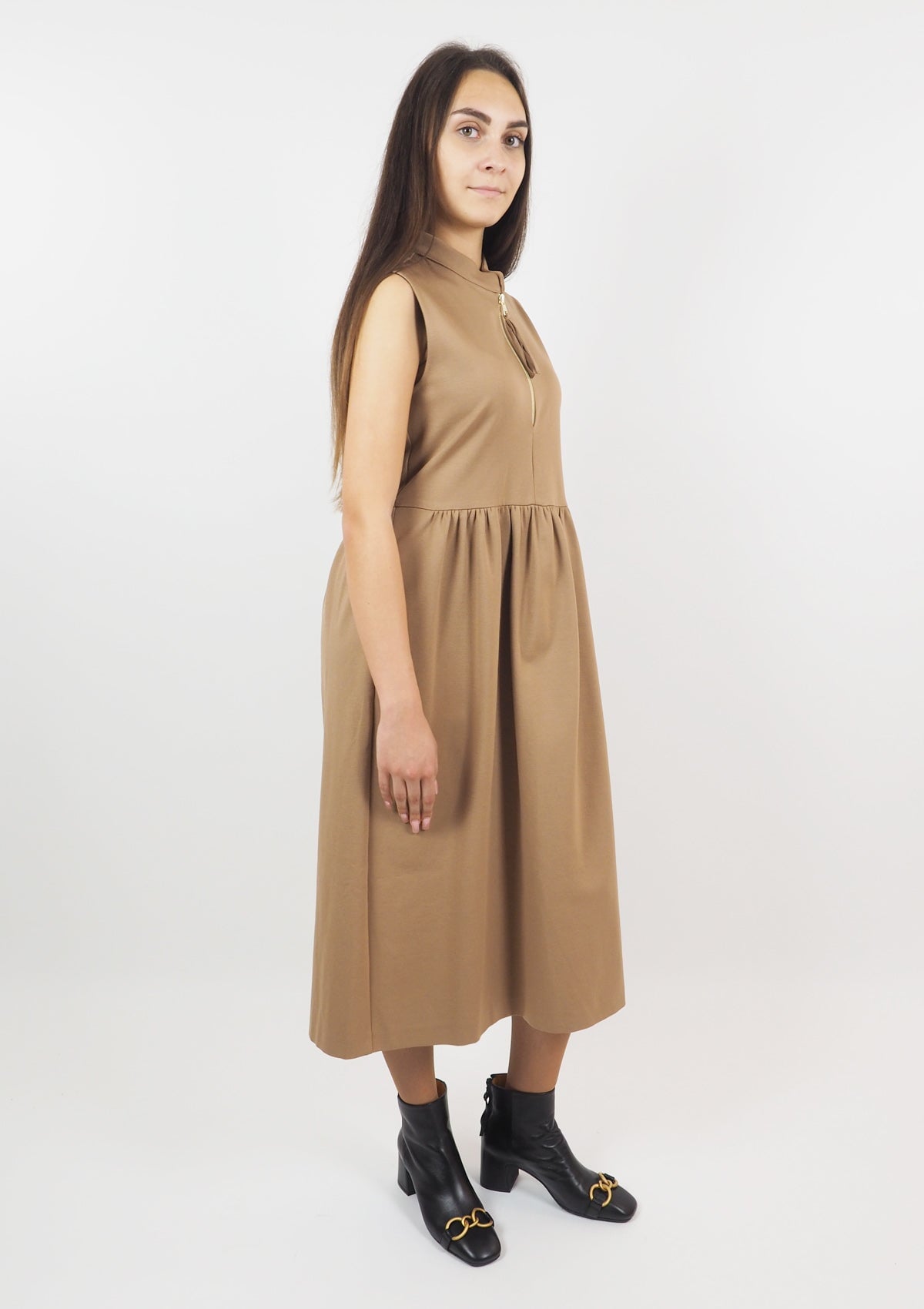 Damen Kleid aus Viskose in Caramel - Abito Damen Kleid SHIRTAPORTER