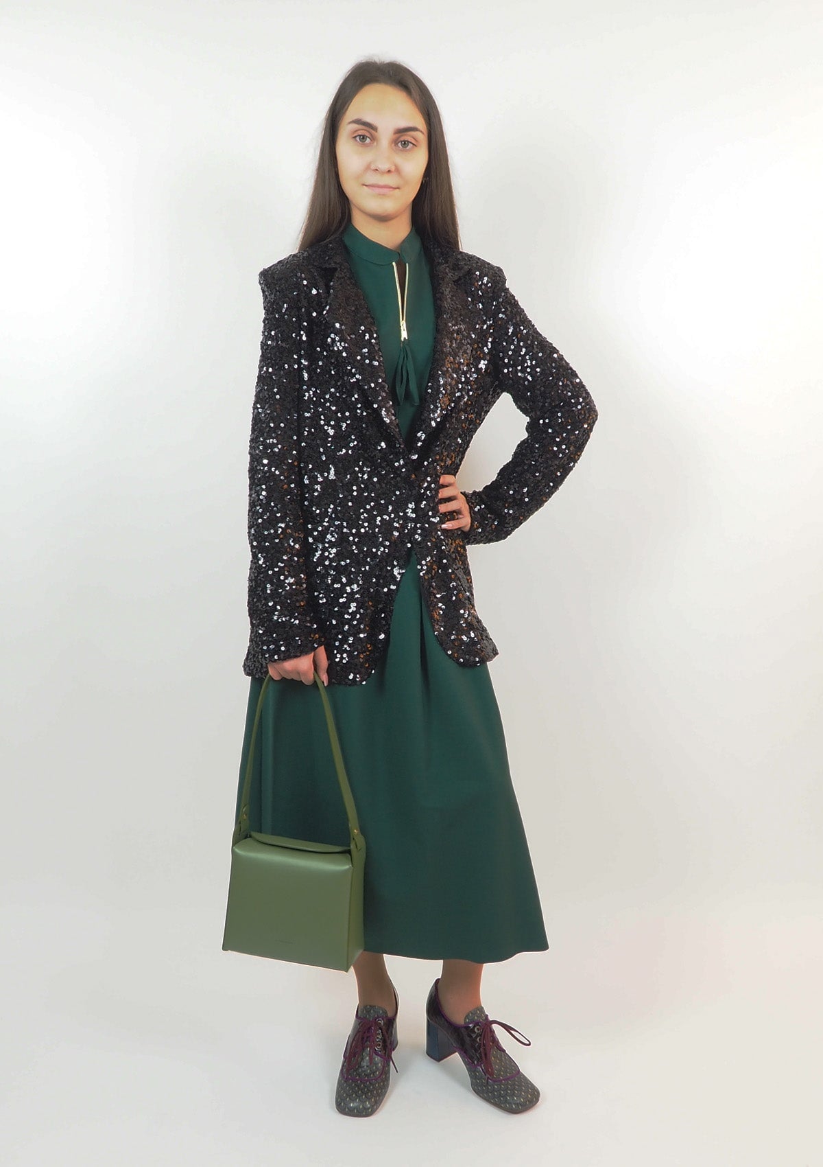 Damen Kleid aus Viskose in Grün - Abito Damen Kleid SHIRTAPORTER