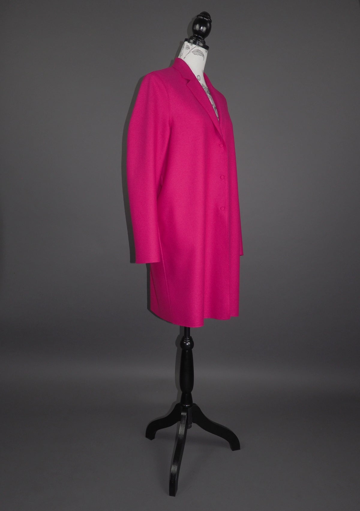 Damen Kurzmantel aus gepresster Wolle in Pink Damen Mantel Harris Wharf London