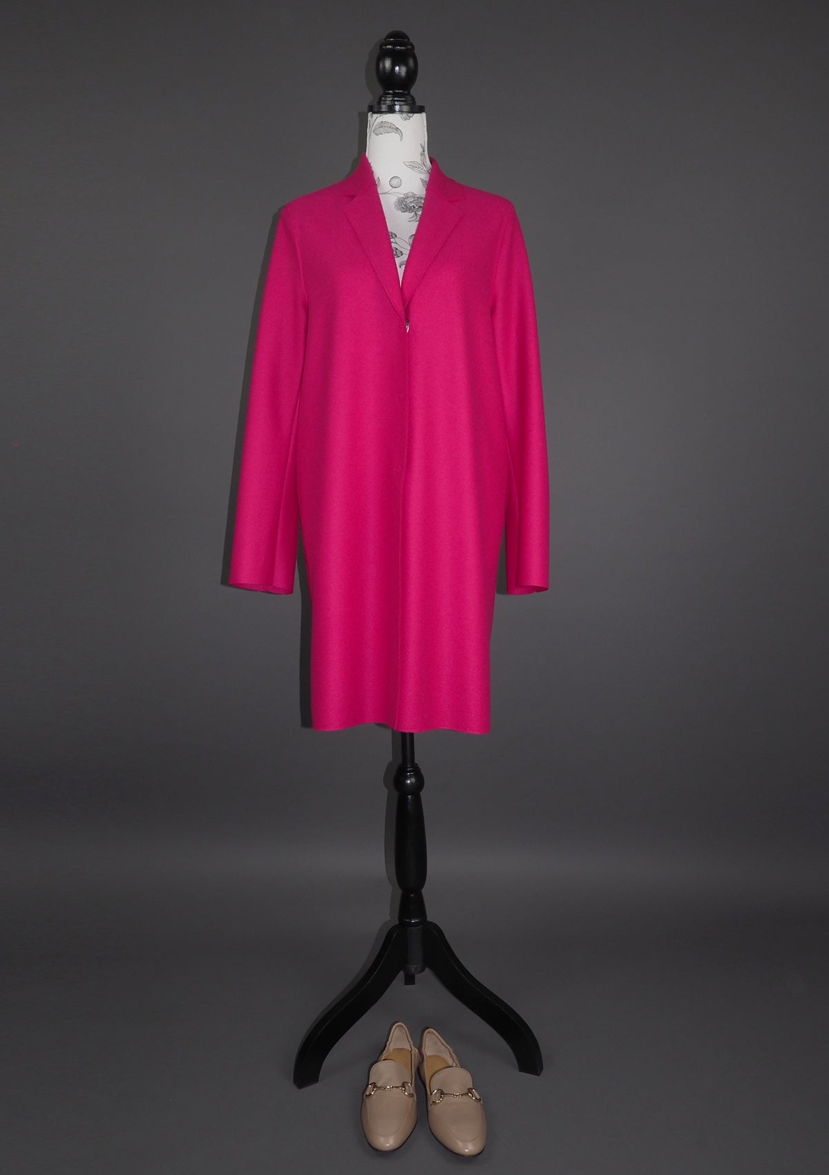 Damen Kurzmantel aus gepresster Wolle in Pink Damen Mantel Harris Wharf London