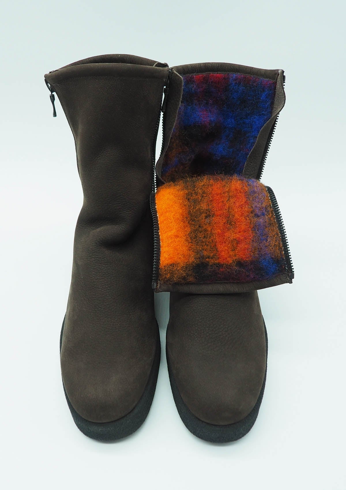 Damen Langschaft-Stiefelette "Comsho" aus Nubukleder & Innenfutter aus Wolle in Dunkelbraun Damen Stiefeletten Arche