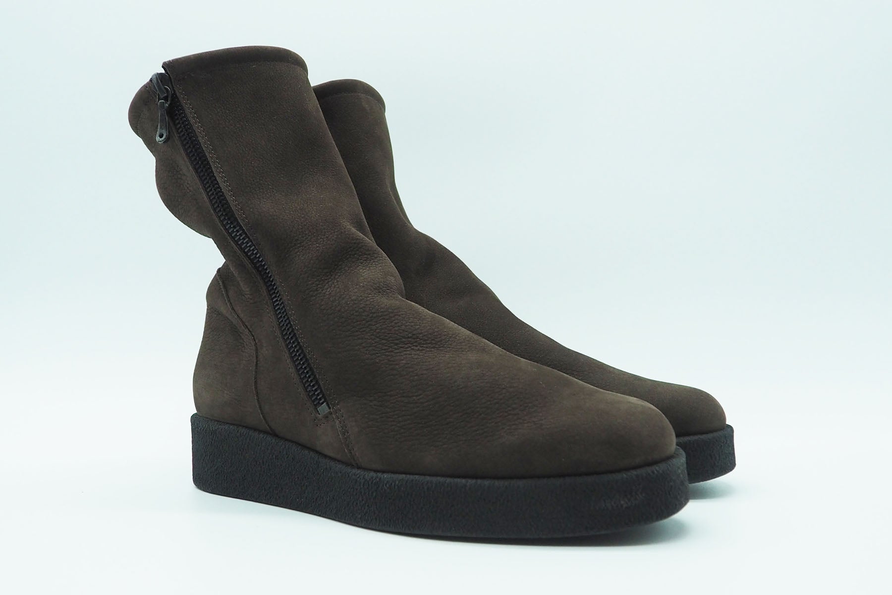 Damen Langschaft-Stiefelette "Comsho" aus Nubukleder & Innenfutter aus Wolle in Dunkelbraun Damen Stiefeletten Arche