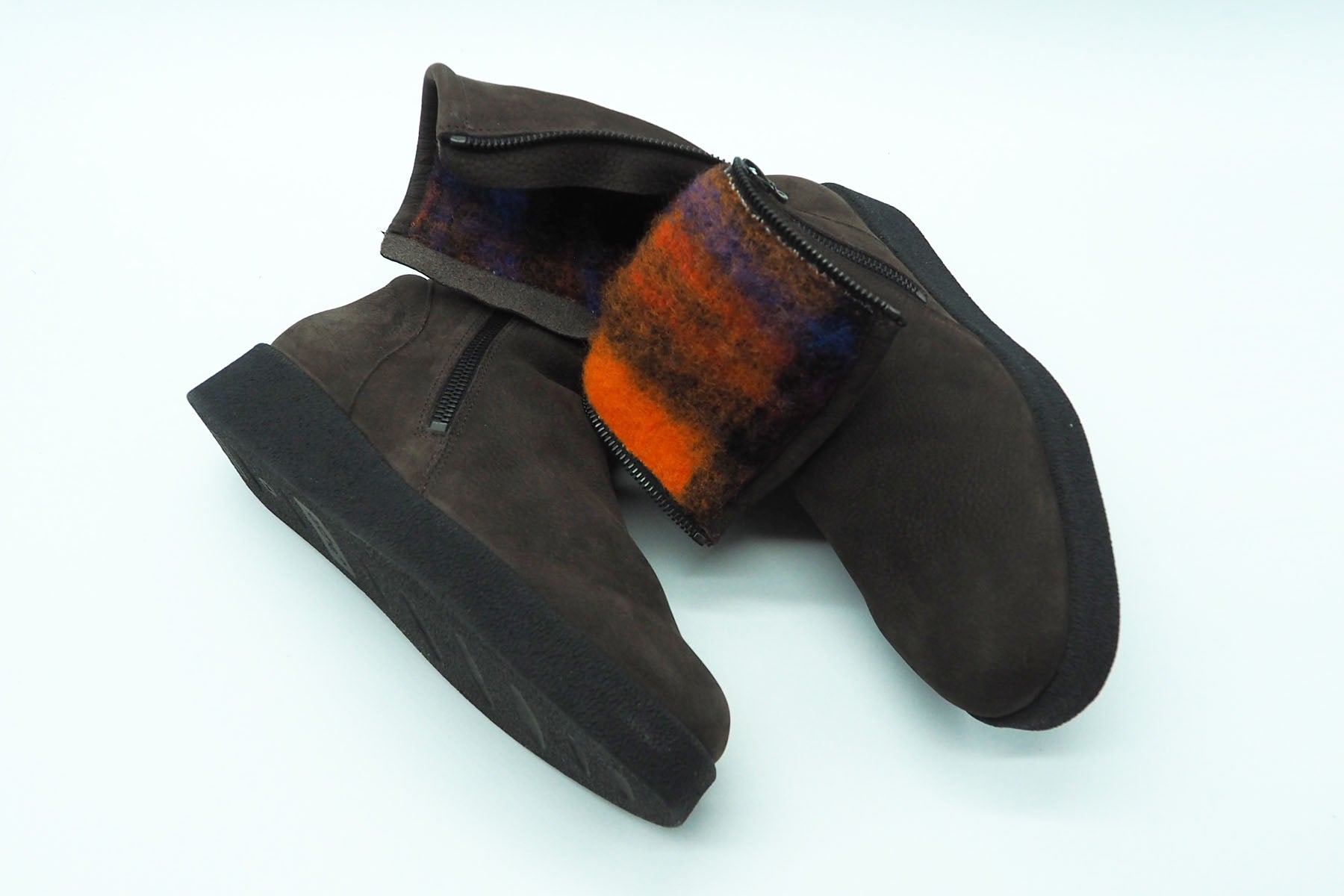 Damen Langschaft-Stiefelette "Comsho" aus Nubukleder & Innenfutter aus Wolle in Dunkelbraun Damen Stiefeletten Arche