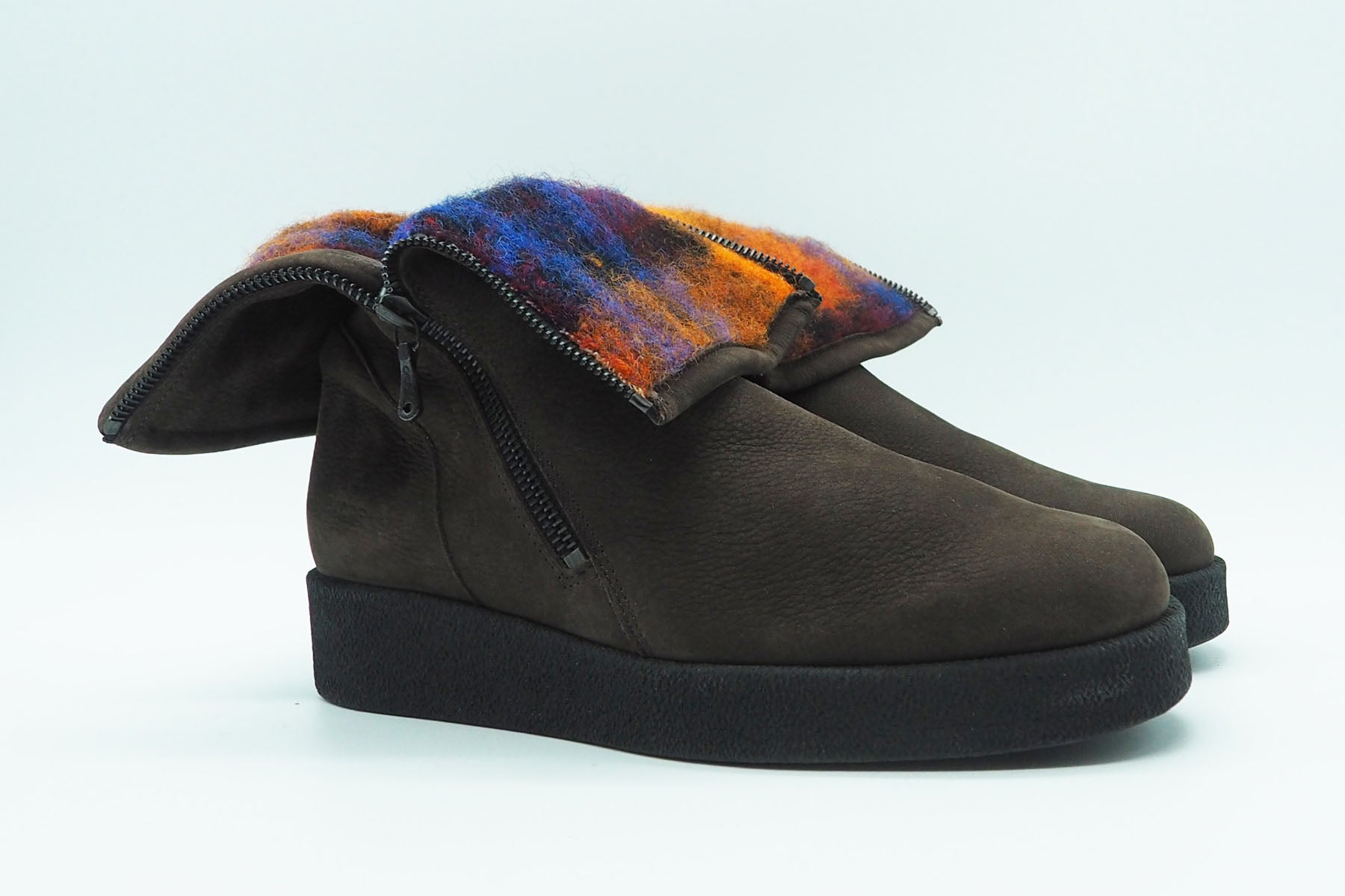 Damen Langschaft-Stiefelette "Comsho" aus Nubukleder & Innenfutter aus Wolle in Dunkelbraun Damen Stiefeletten Arche