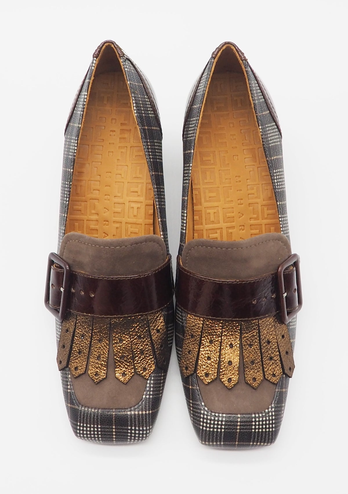 Damen Loafer aus bedrucktem Leder in Brauntönen - Absatz 5cm - Voyala Damen Loafers & Schnürer Chie Mihara