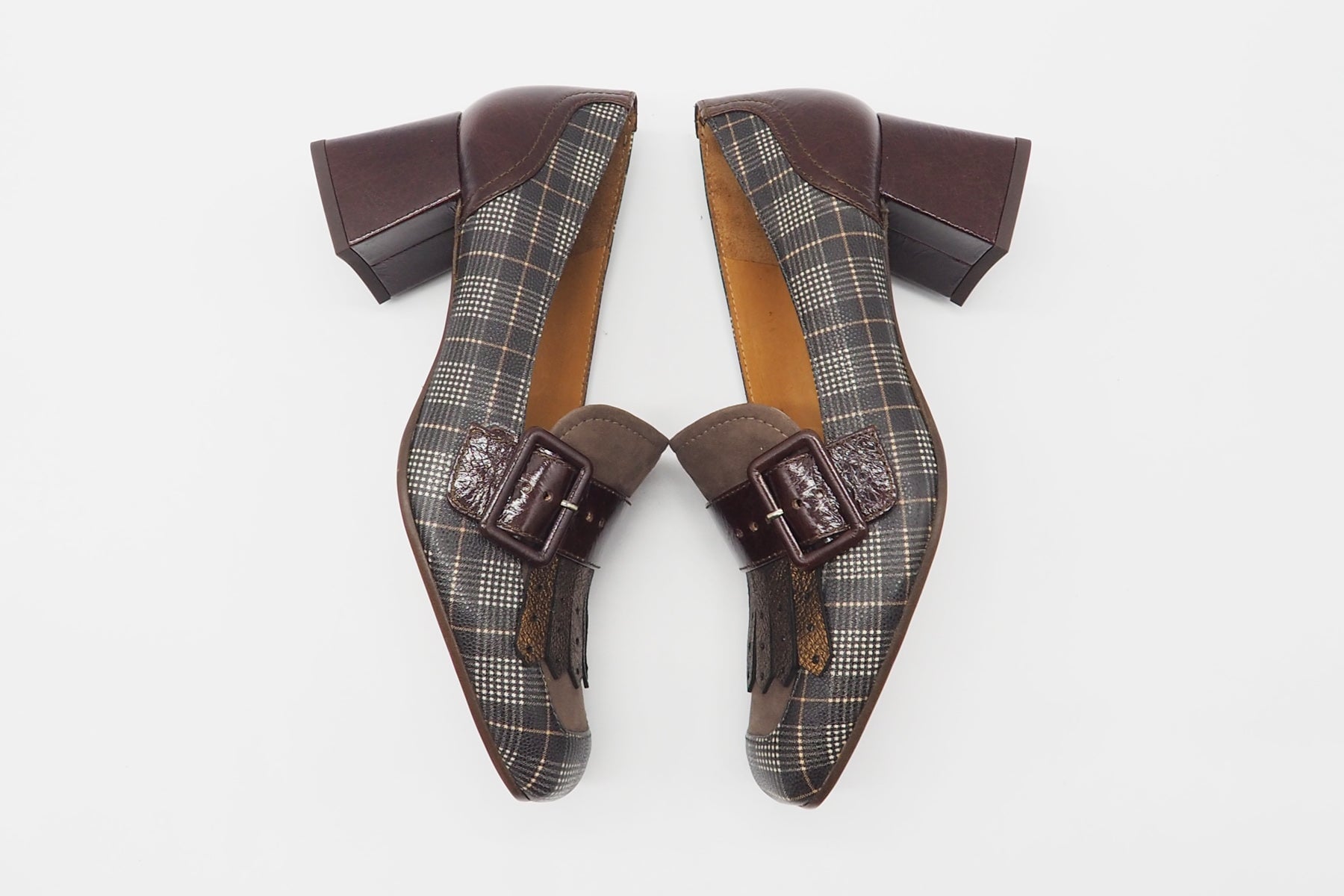 Damen Loafer aus bedrucktem Leder in Brauntönen - Absatz 5cm - Voyala Damen Loafers & Schnürer Chie Mihara