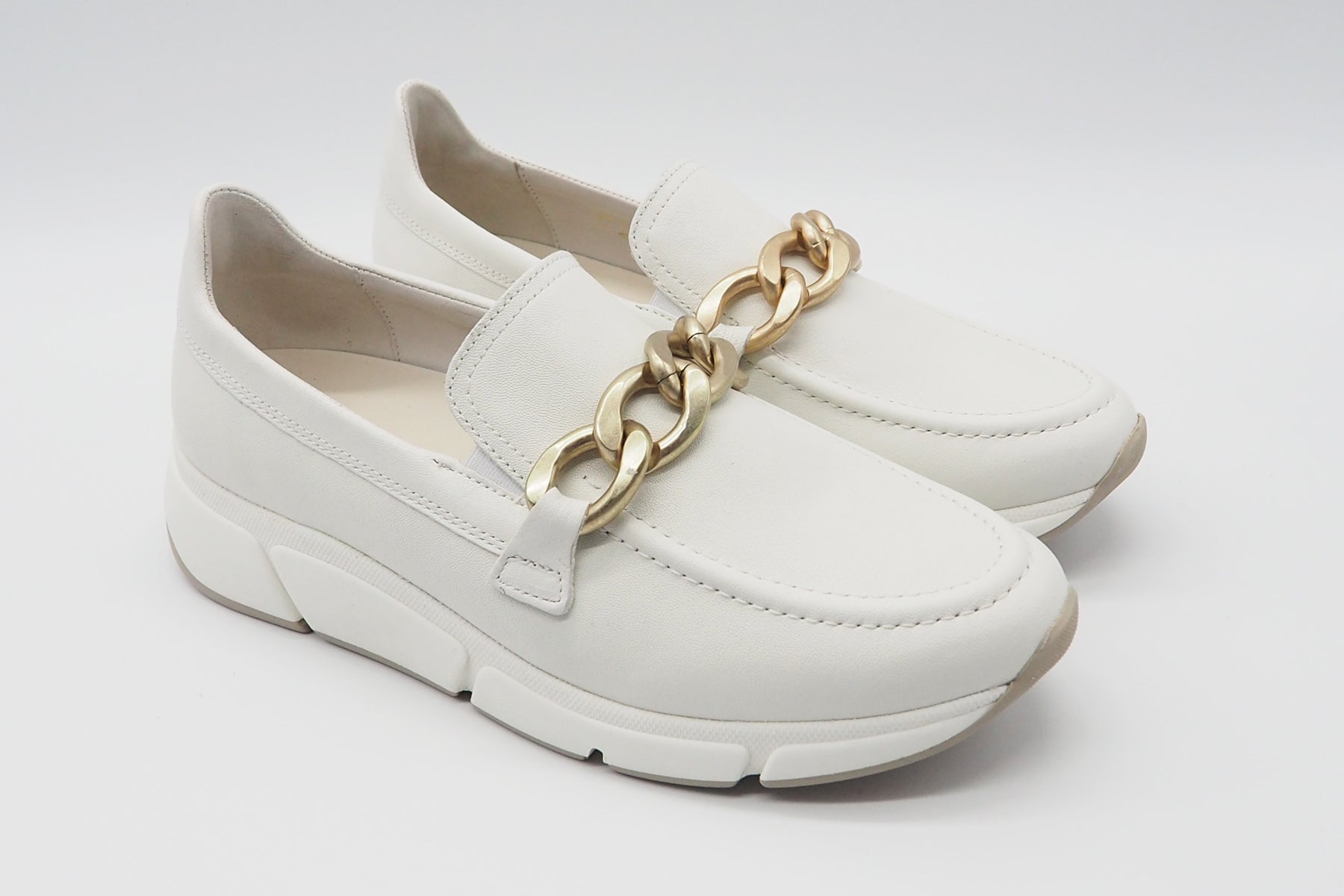 Damen Loafer aus Leder in Weiß - Absatz 4,5cm Damen Loafers & Schnürer Gabor