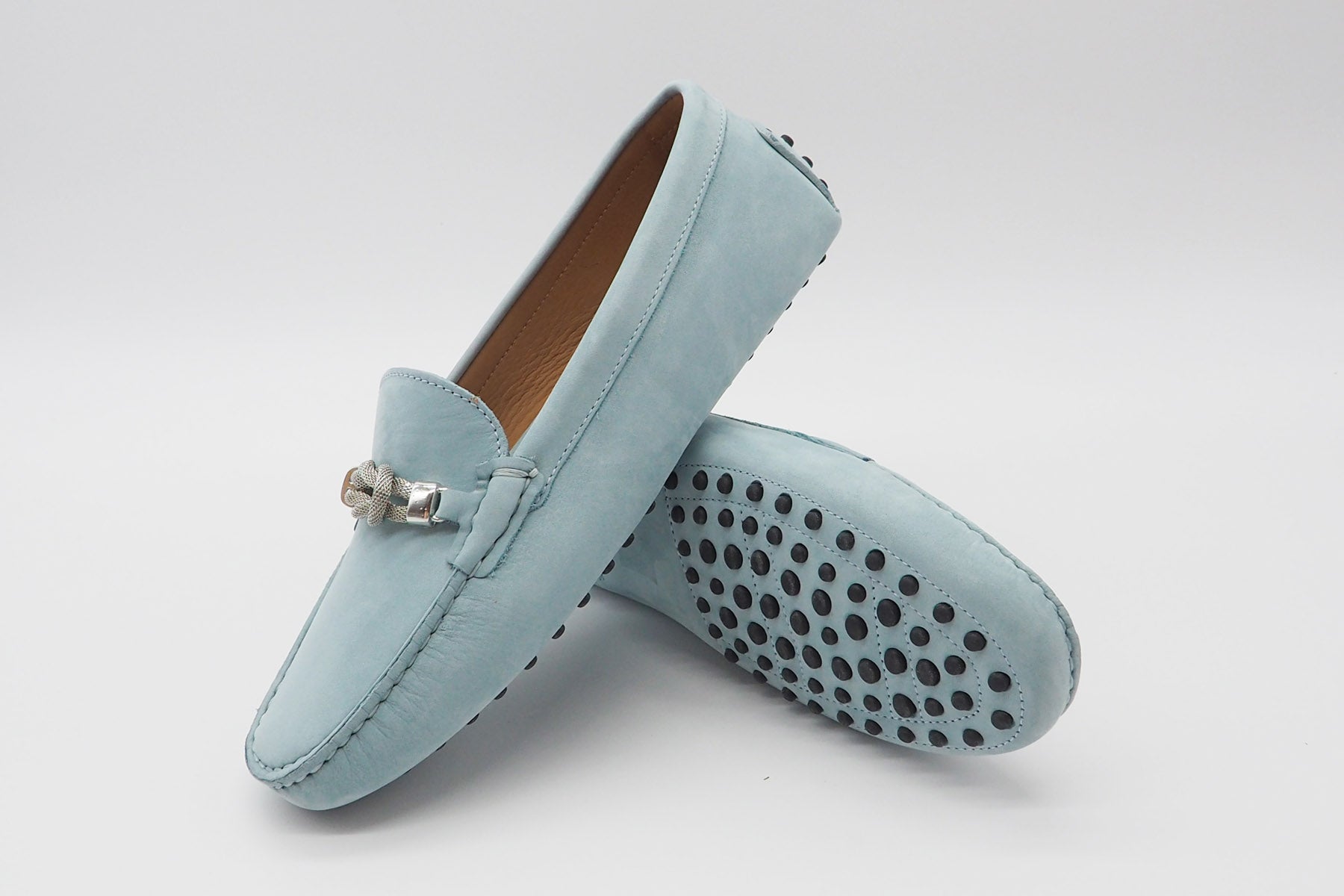 Damen Loafer aus Nubukleder in Hellblau Damen Loafers & Schnürer Conte V