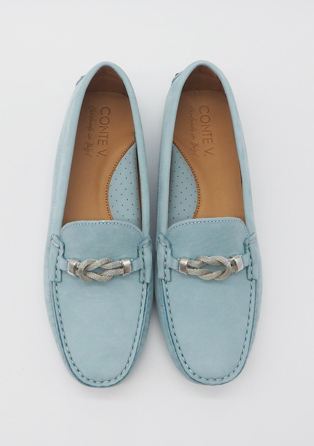 Damen Loafer aus Nubukleder in Hellblau Damen Loafers & Schnürer Conte V